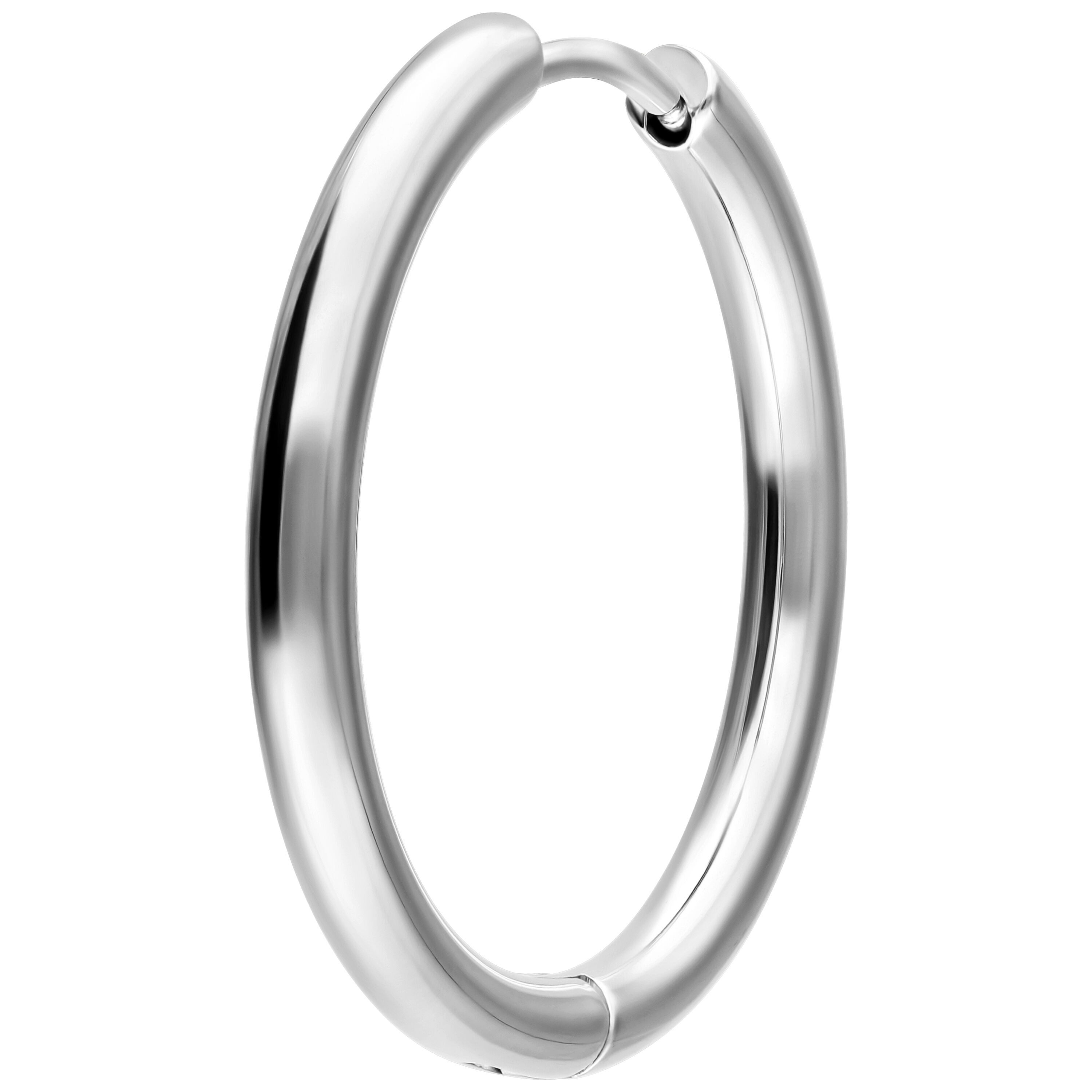 Wildcat Paar Ohrhänger Little Hoops - Silber, 20,0 mm, Chirurgenstahl 316L - wasserfest, langlebig, hautverträglich