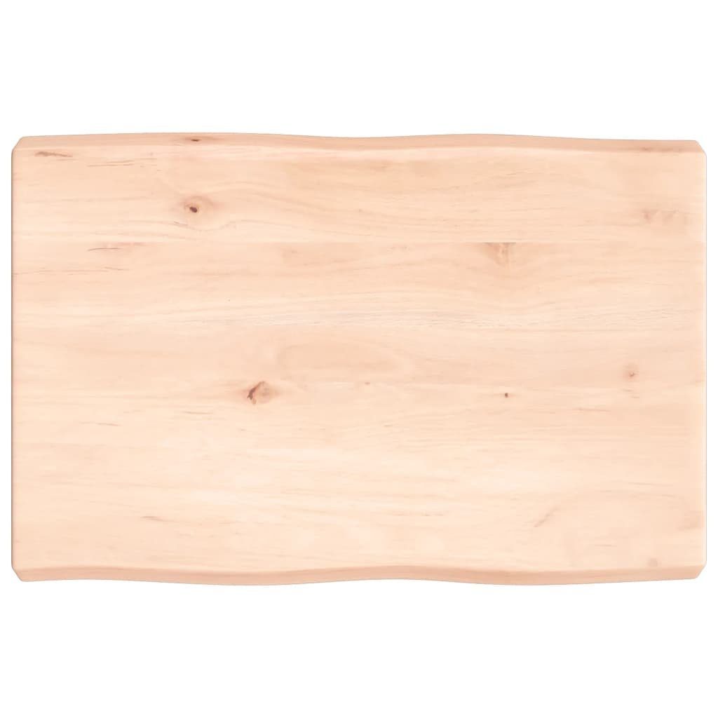 furnicato Tischplatte 60x40x(2-6) cm Massivholz Unbehandelt Baumkante (1 St)