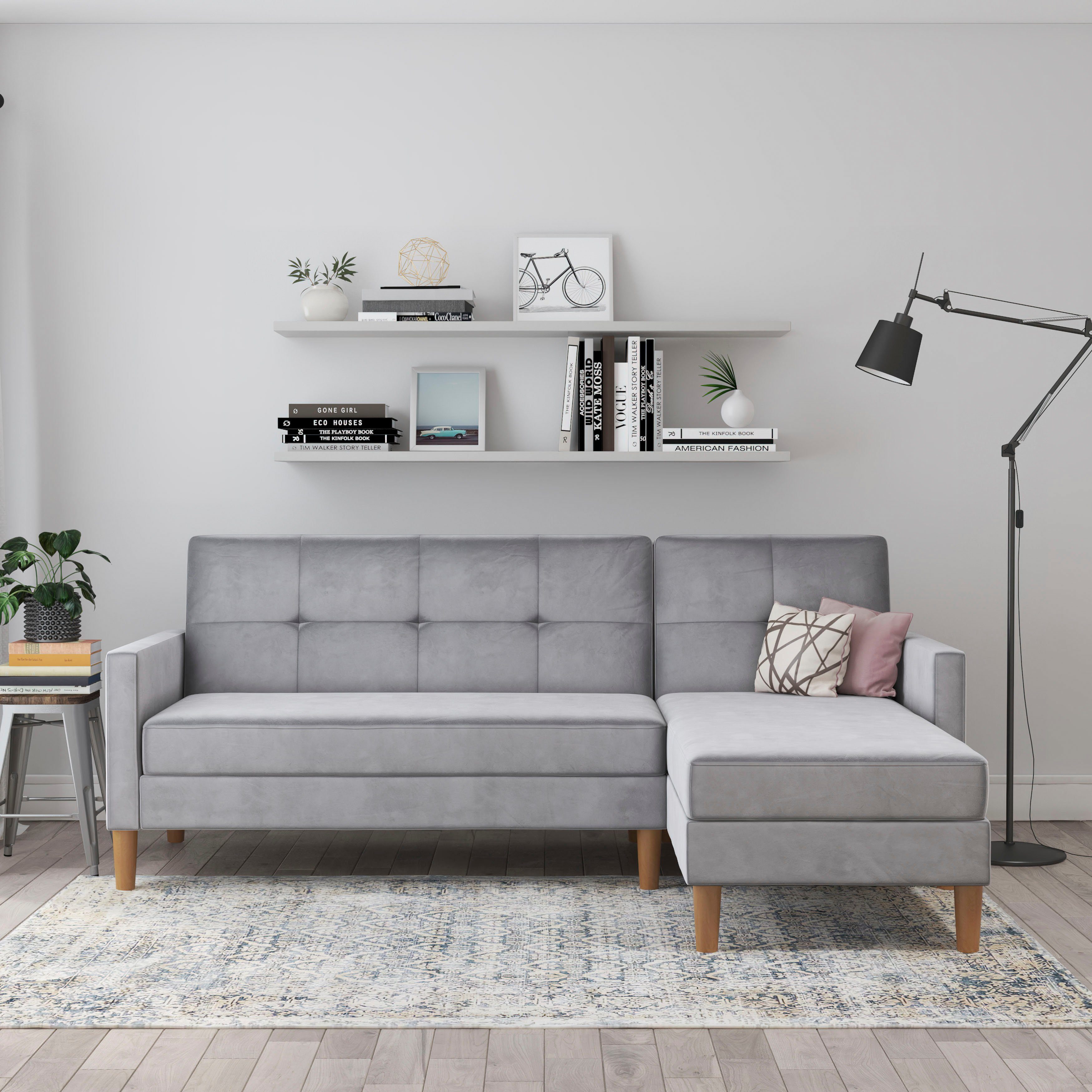 Dorel Home Ecksofa "Lilly, L-Form," mit Bett-Funktion, Recamiere beidseitig günstig online kaufen