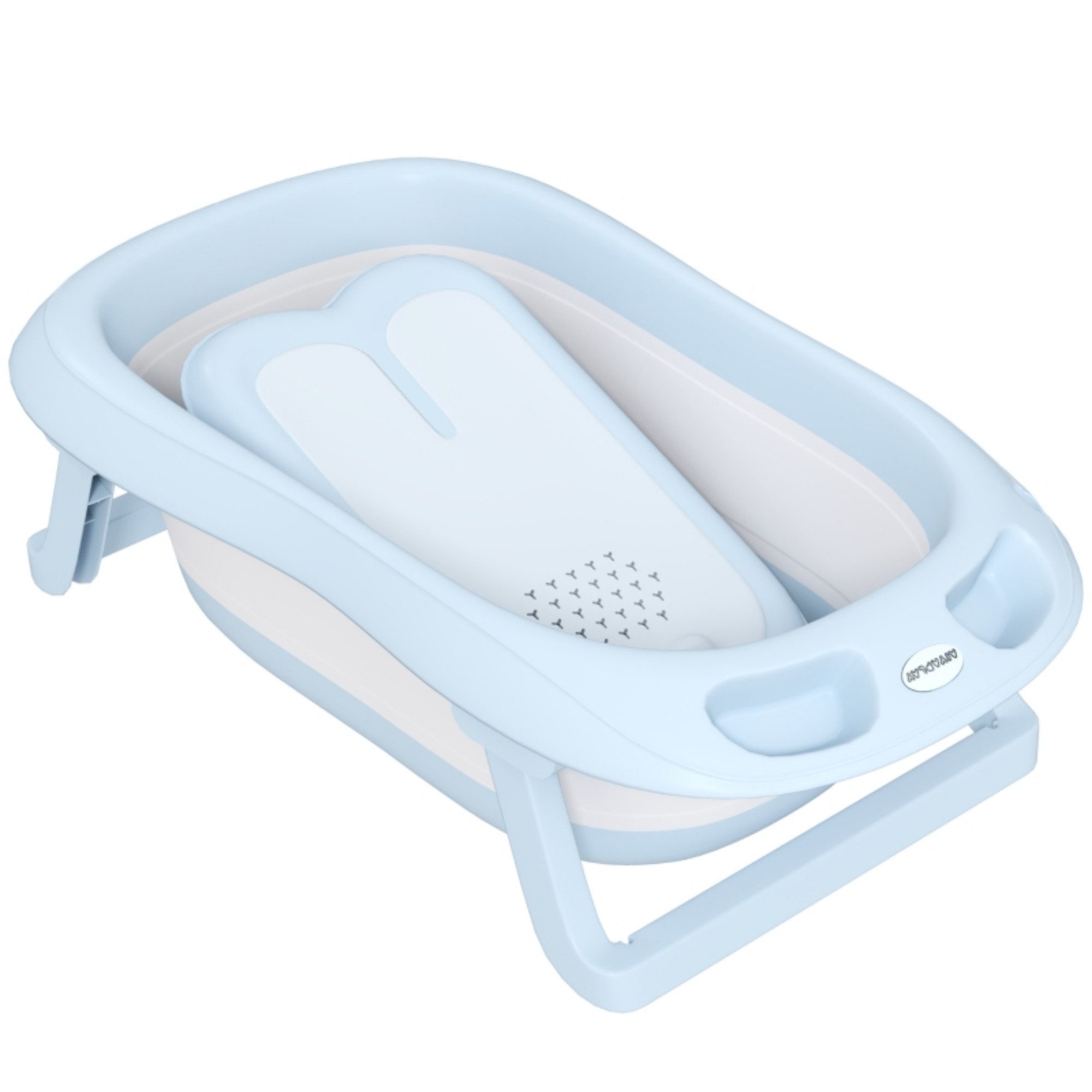 autolock Babybadewanne Babybadewanne faltbar, rutschfester Boden, sichere Materialien, 83 x 48 x 23,5 cm, Hellblau