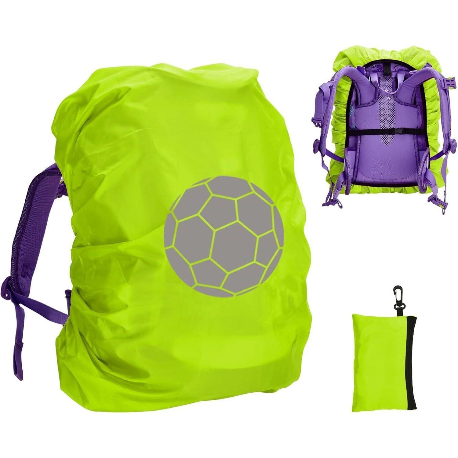 LuxusKollektion Rucksack-Regenschutz Regenschutzhülle Kinder Schulranzen Rucksack Reflektierend Neongrün