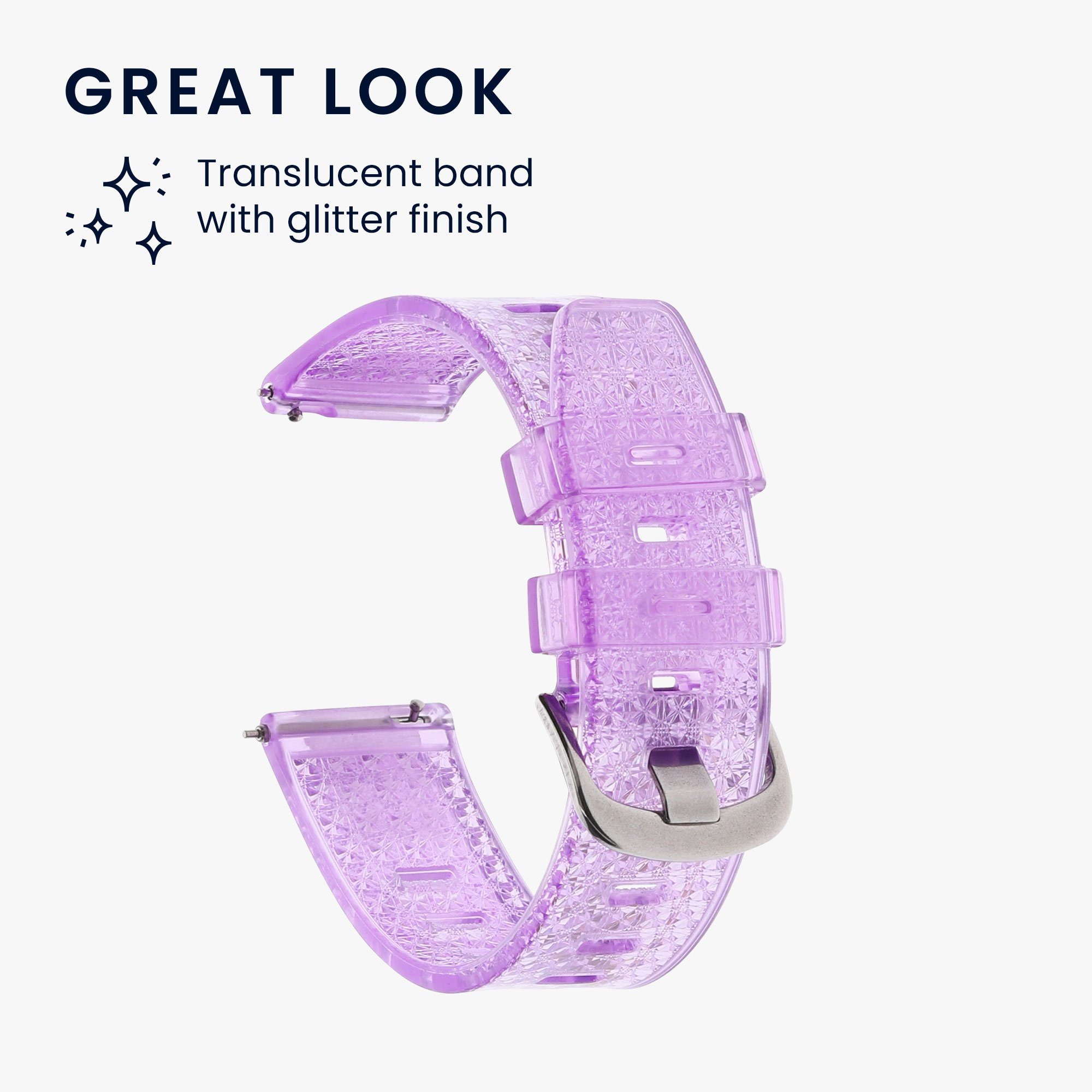 kwmobile Armband für Garmin 20mm vivomove sport / vivomove 3 / Venu 2 Plus / Sq Smartwatch, 1-tlg., Glitzer Ersatzarmband