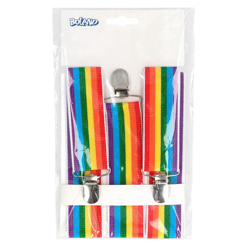 Boland Kostüm Hosenträger Rainbow – Y-Form verstellbar für Herren, Karneval Party, versttellbar