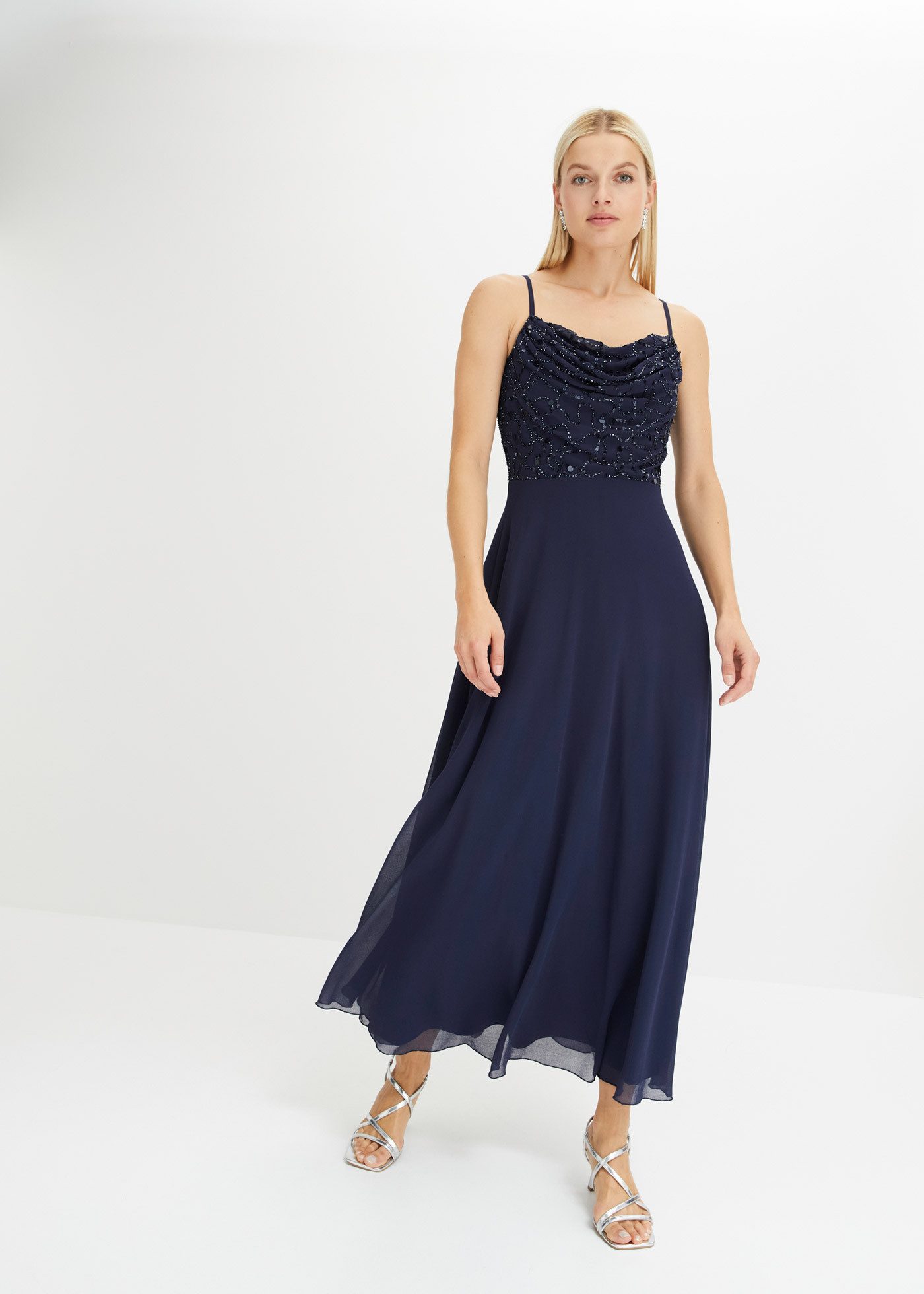 bonprix Trägerkleid für festliche Anlässe, mit Tüllrock, ausgestellte Passform