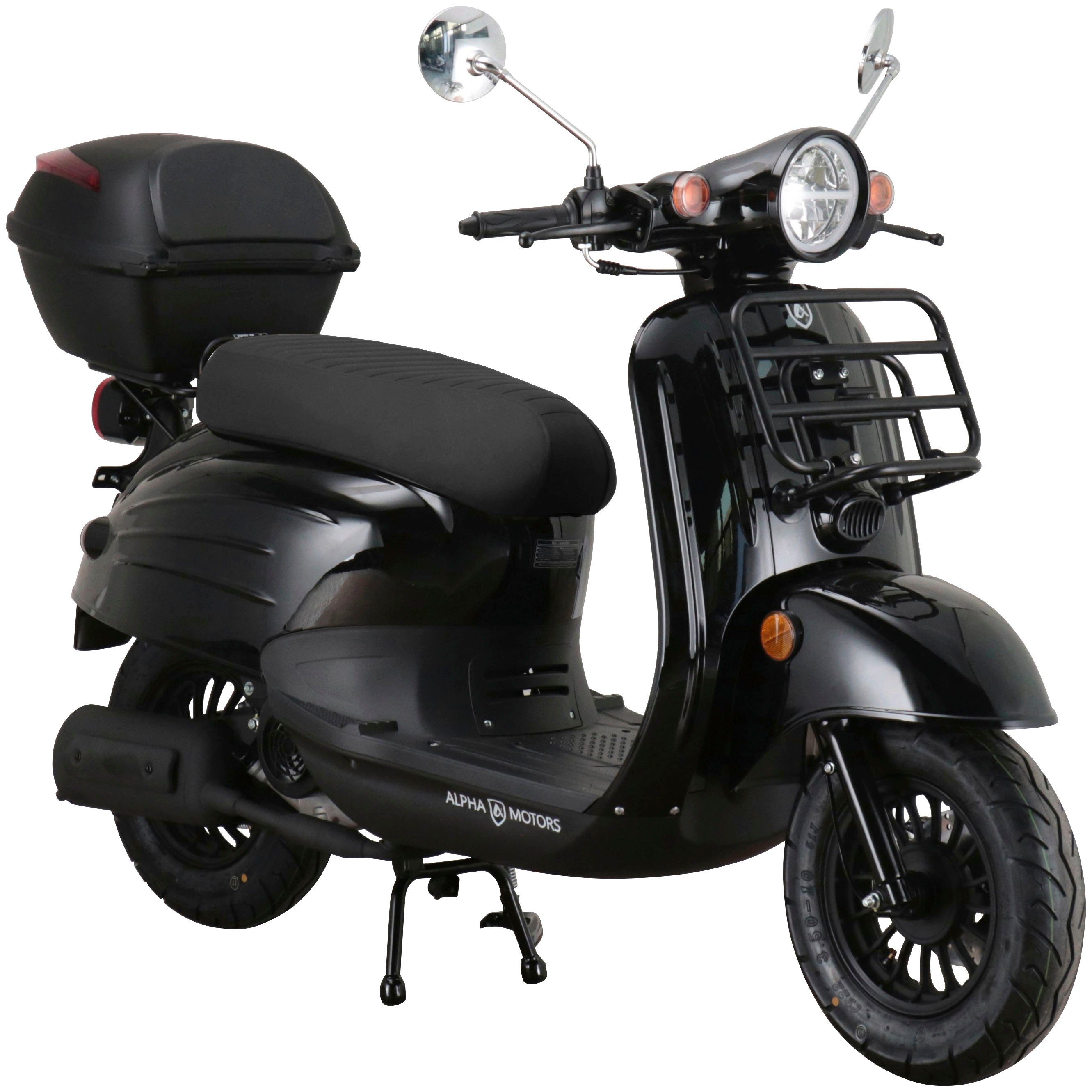 Alpha Motors Motorroller Adria, 50 ccm, 45 km/h, Euro 5, (Set, mit Topcase), mit Lenkerschloss