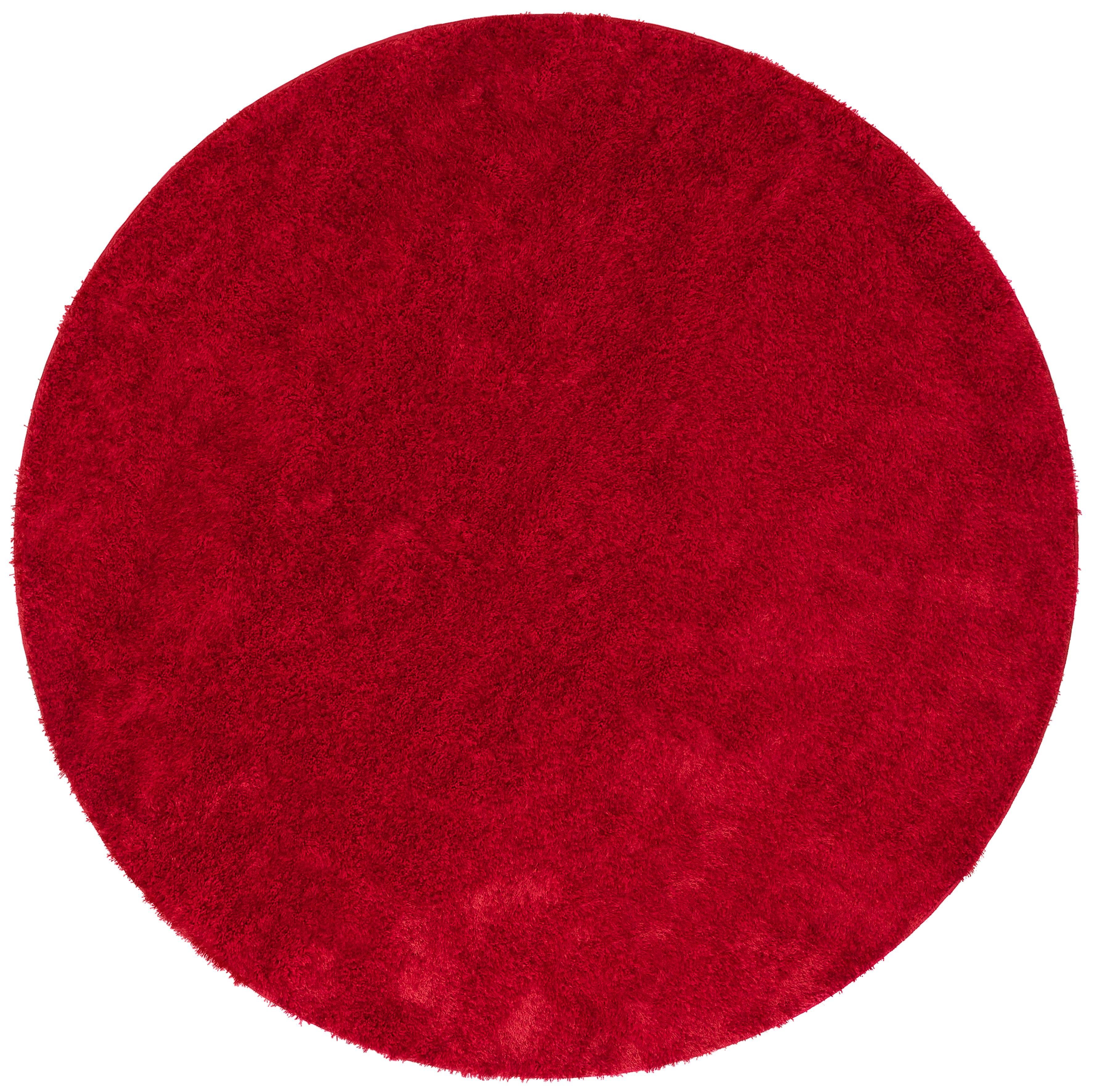Hochflor-Teppich Mikro Soft Ideal, my home, rund, Höhe: 30 mm, Mikrofaser, extra flauschig, weich, pflegeleicht, elegant, Uni rot