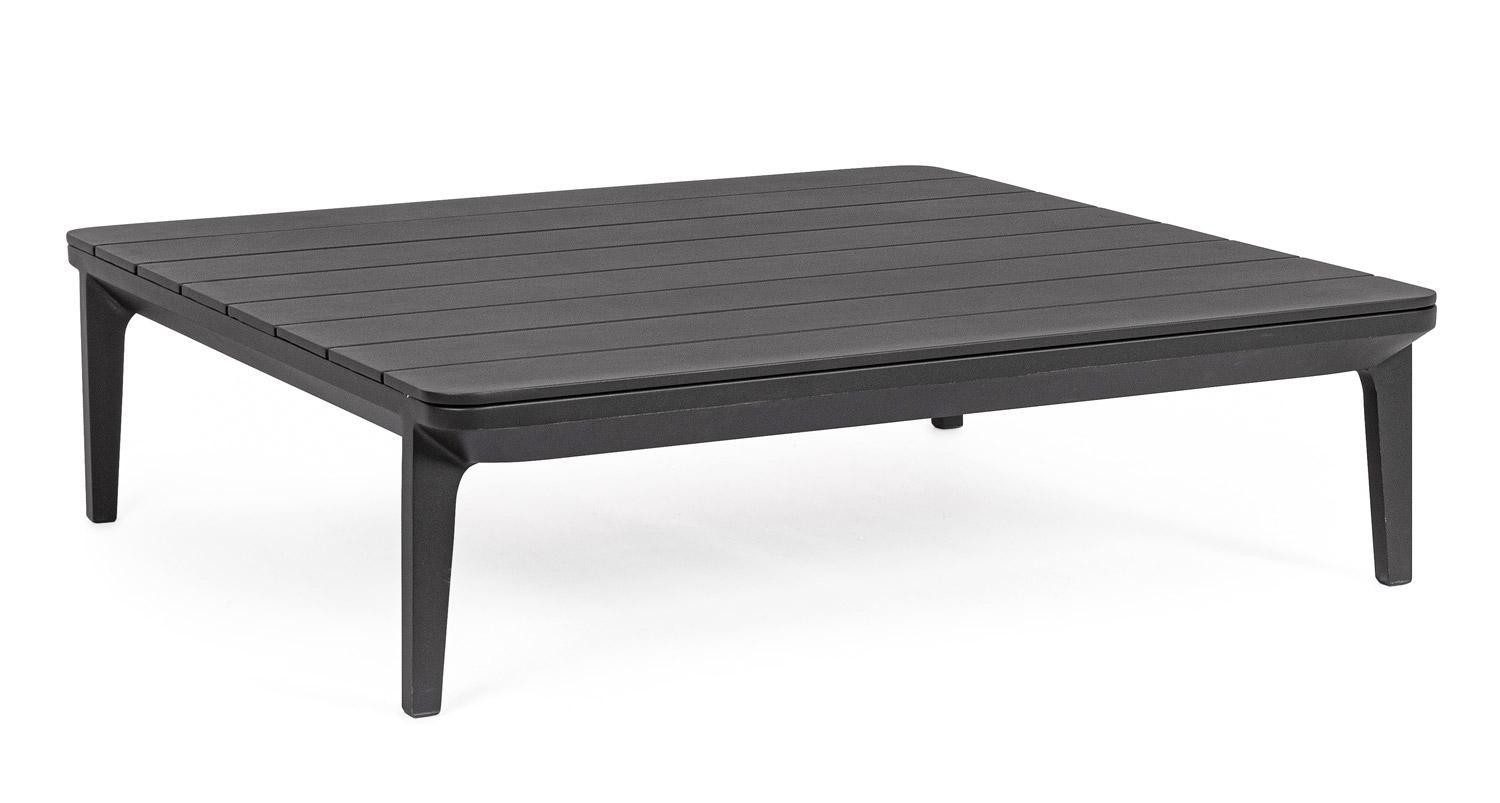 Bizzotto Gartentisch MATRIX, B 99 x T 99 cm, Aluminium, Anthrazit, Loungetisch, Höhe 33 cm, Witterungsbeständig