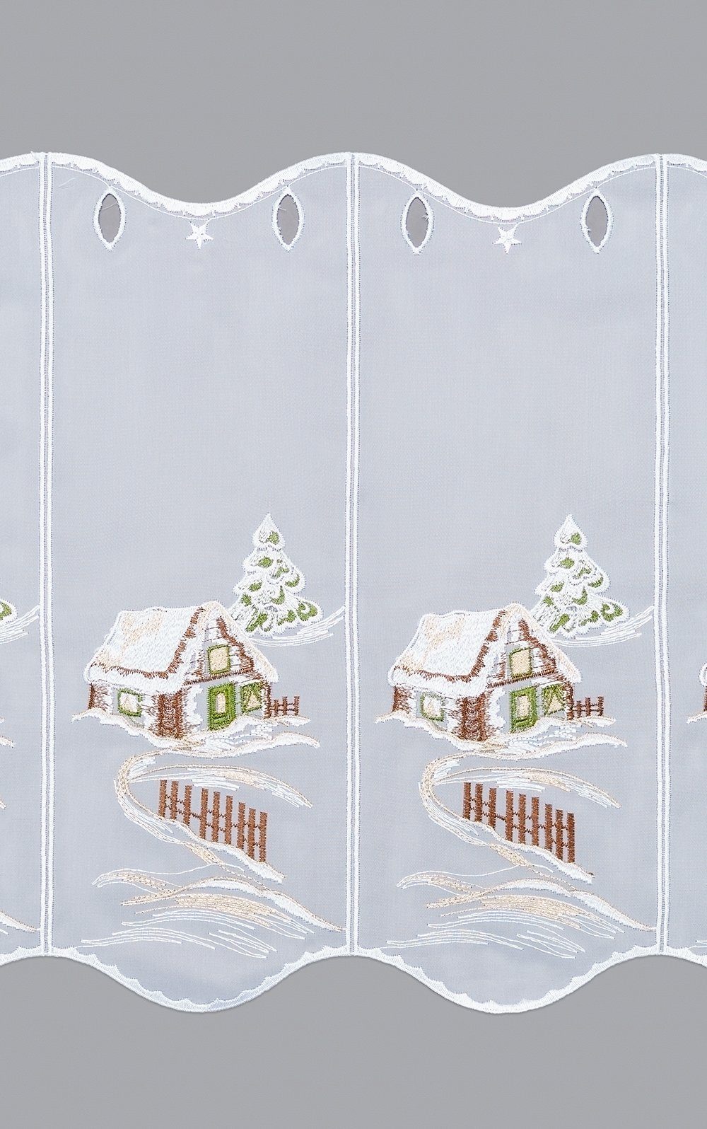 Scheibengardine Winterhütte, Spitze®, HxB Plauener (1 45x48.6cm St), transparent