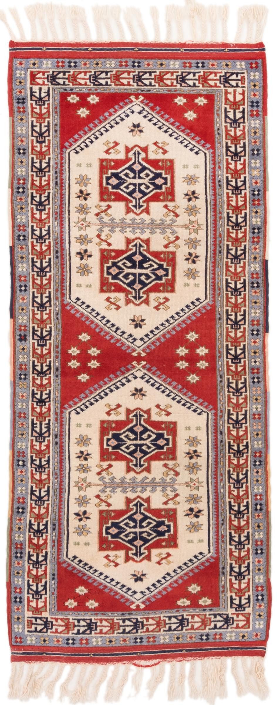Nain Trading Orientteppich Kazak 85x194 Handgeknüpfter Orientteppich / Perserteppich Läufer, rechteckig, Höhe: 6 mm