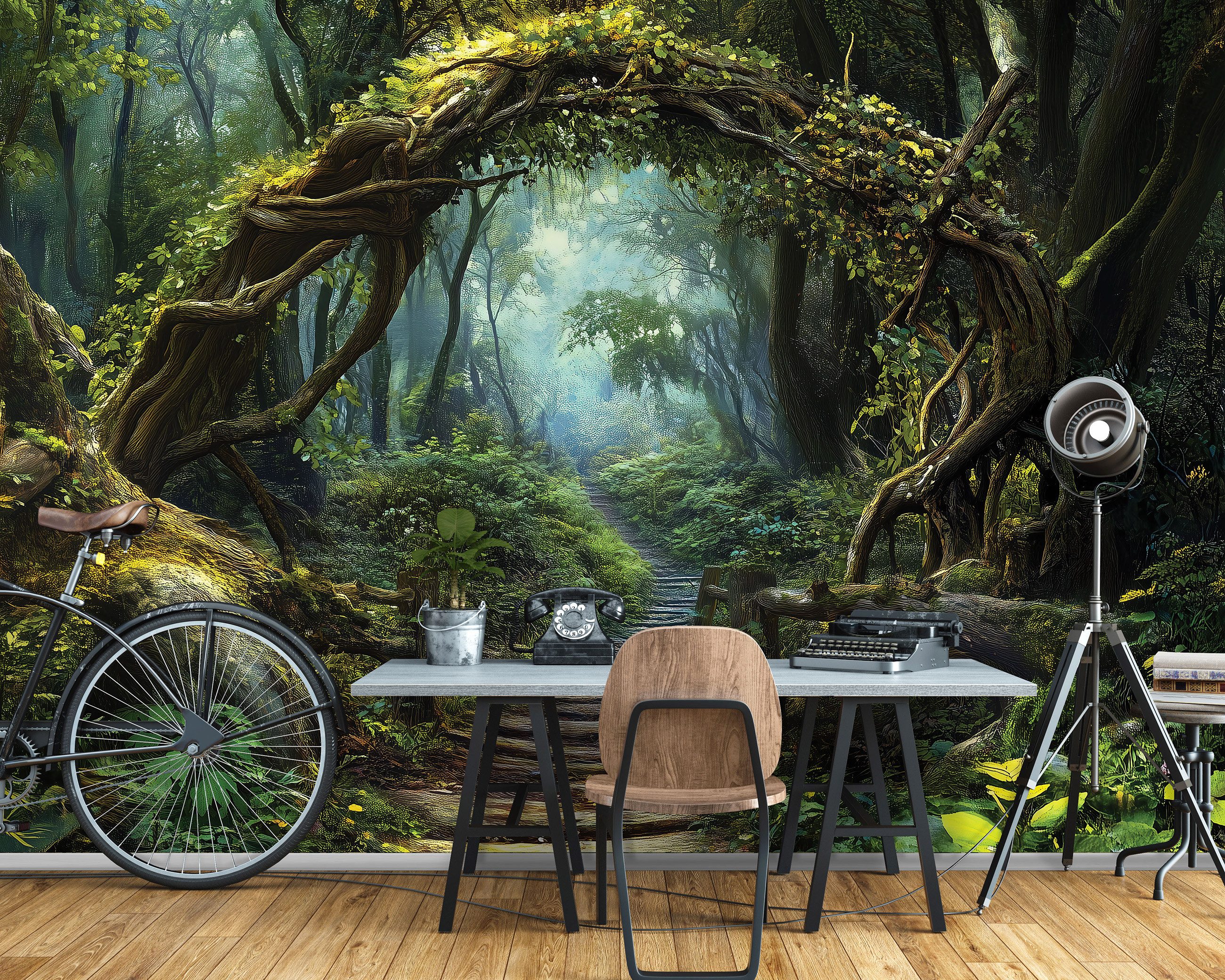 Wallarena Fototapete Wald Straße Natur Vlies Tapete Wohnzimmer Schlafzimmer günstig online kaufen