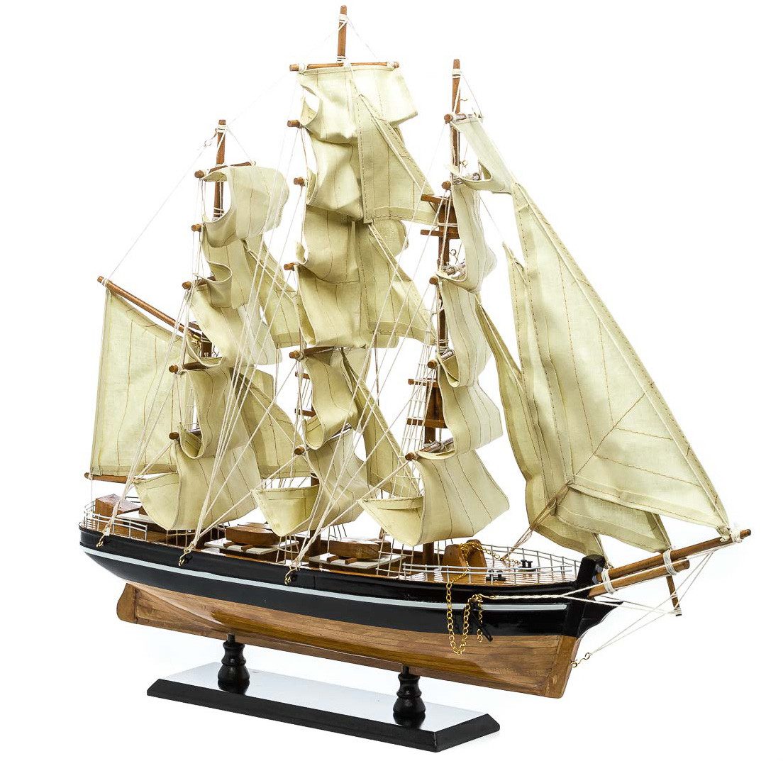Aubaho Dekoobjekt Modellschiff Cutty Sark Wollklipper Holz Schiff Segelschiff 54cm kein