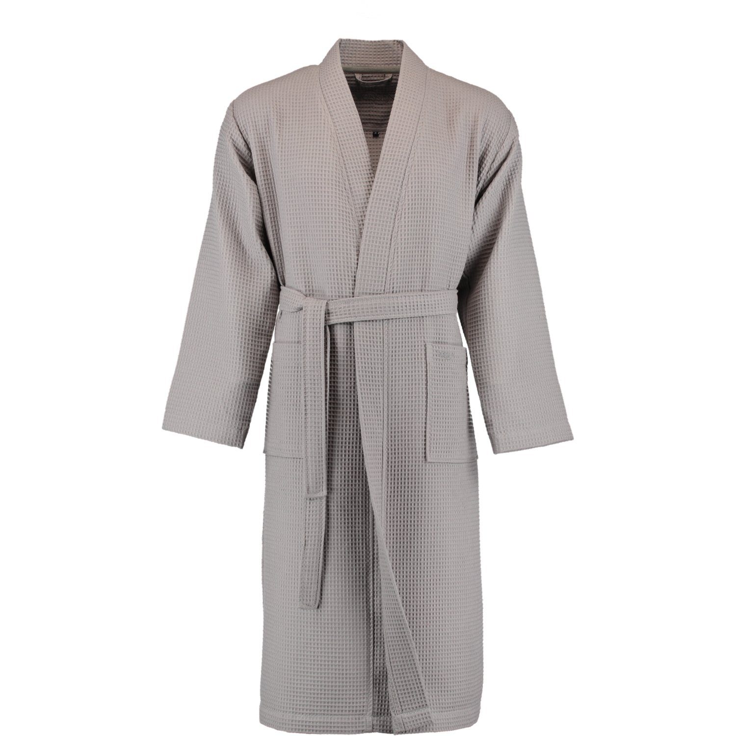 Vossen Unisex-Bademantel Wellington-L Kimono Pique, Kimono, 100% Baumwolle,  Attraktive Waffel-Struktur
