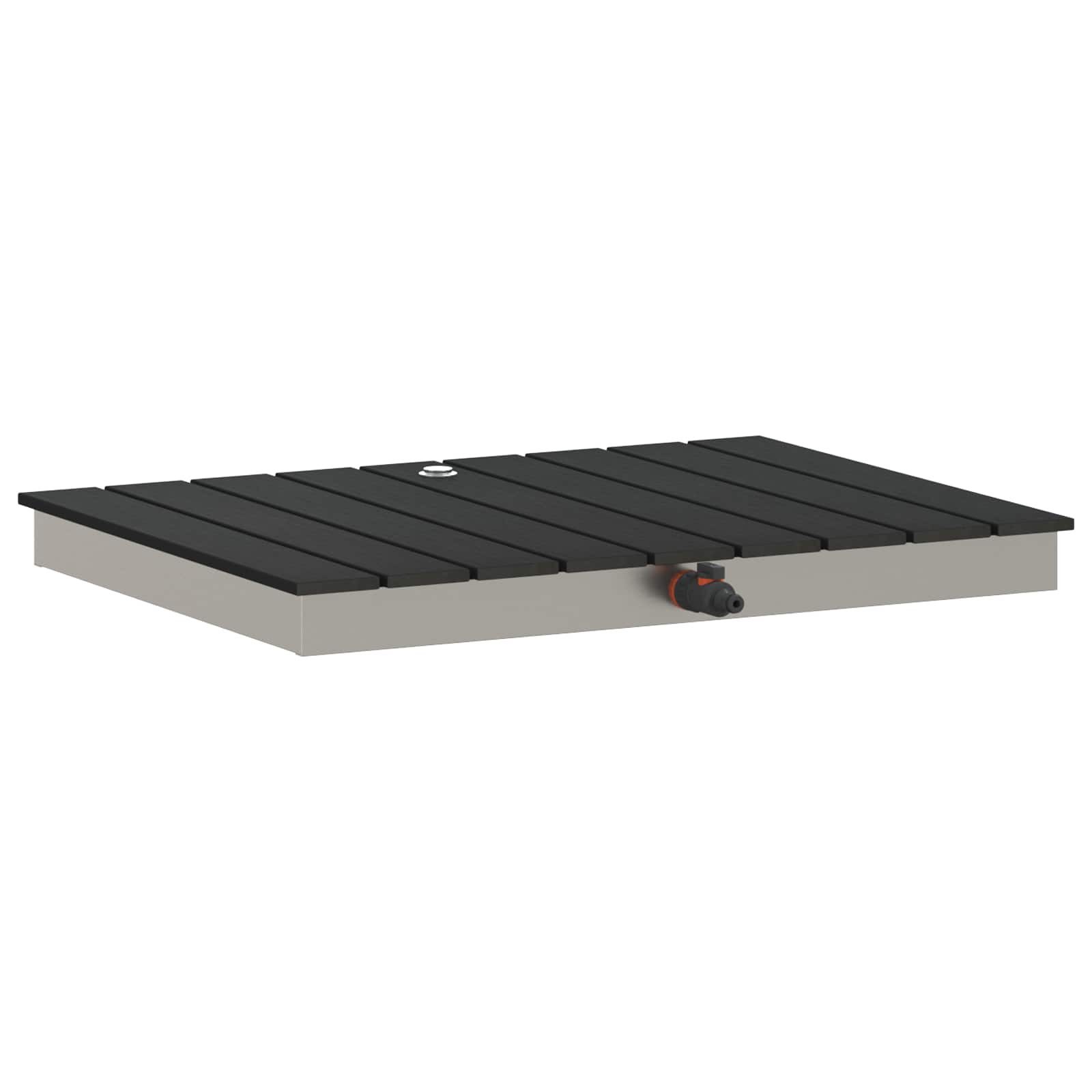 vidaXL Gartendusche 70 x 52 x 6 cm Garten Boden Dusche WPC und Edelstahl 201 Anthrazit