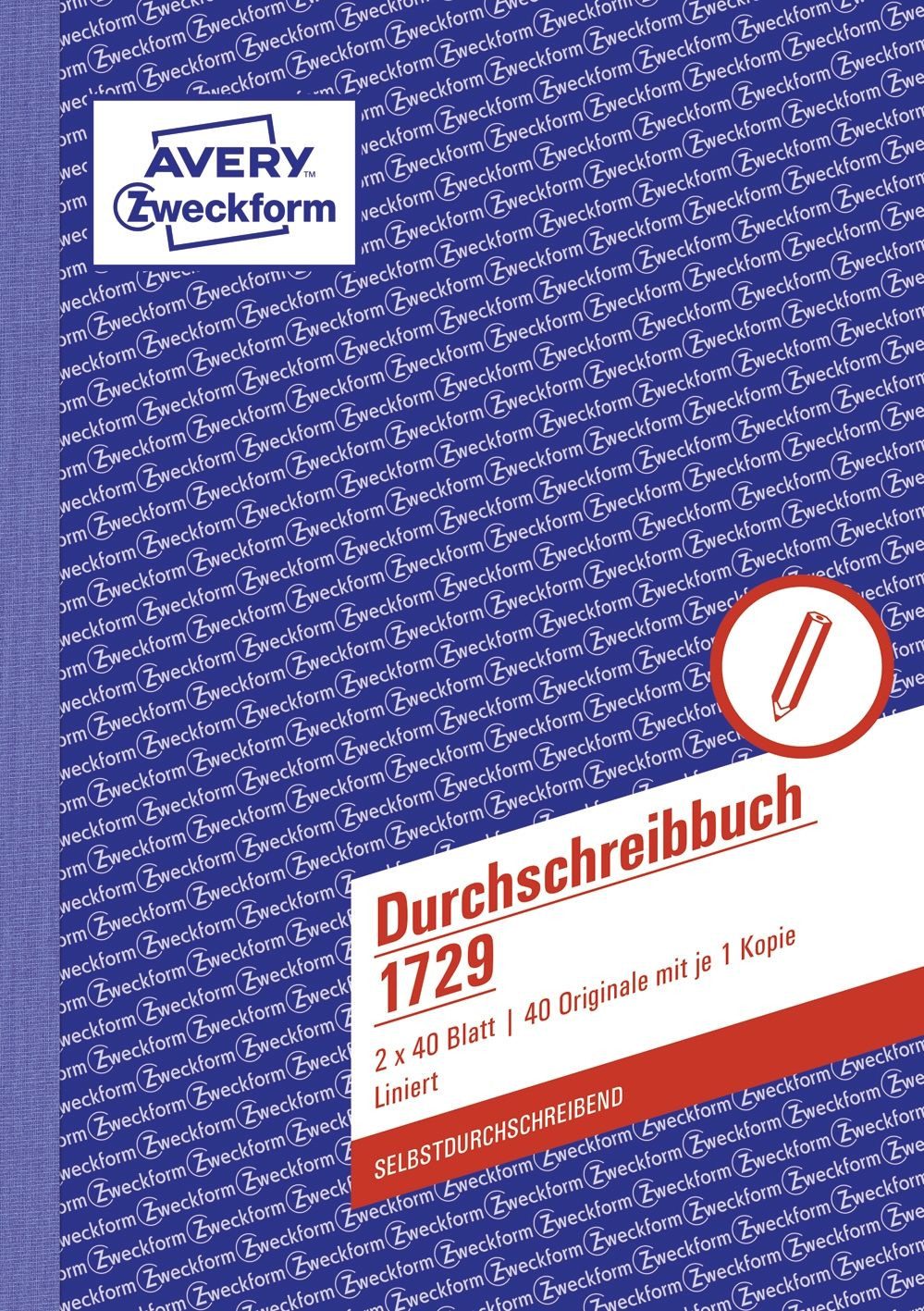 Formularblock 1729 1729 Durchschreibbuch DIN A5 vorgelocht 2 x 40 Blatt/10 Stück wei
