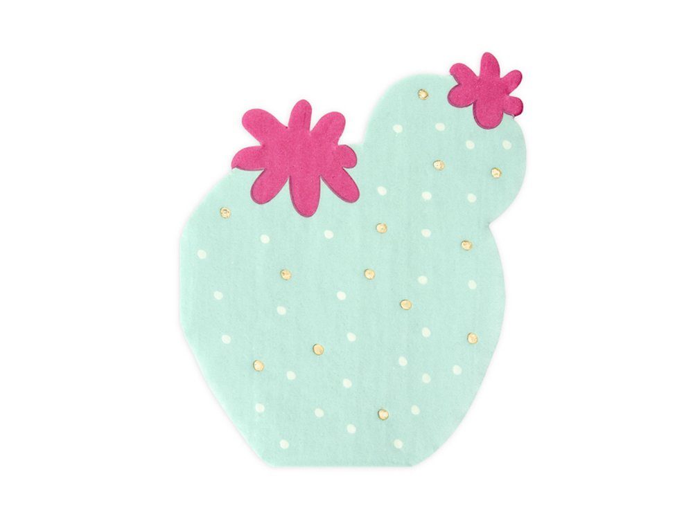 partydeco Pompon 20 Servietten - 13cm Cactus - Trend