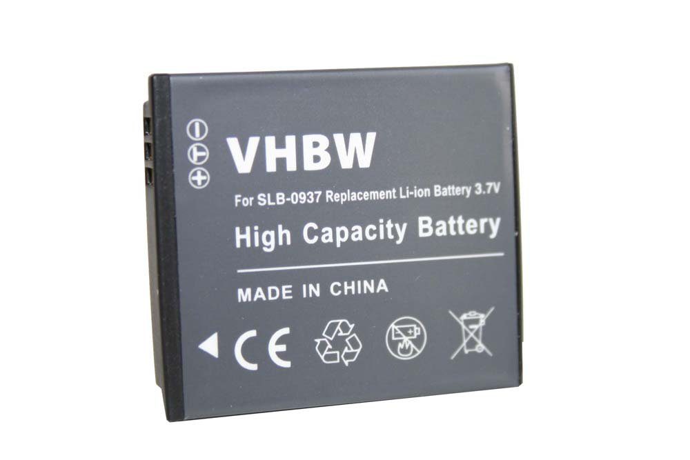 vhbw Ersatz für Samsung SLB-0937 für Kamera-Akku Li-Ion 600 mAh (3,7 V)