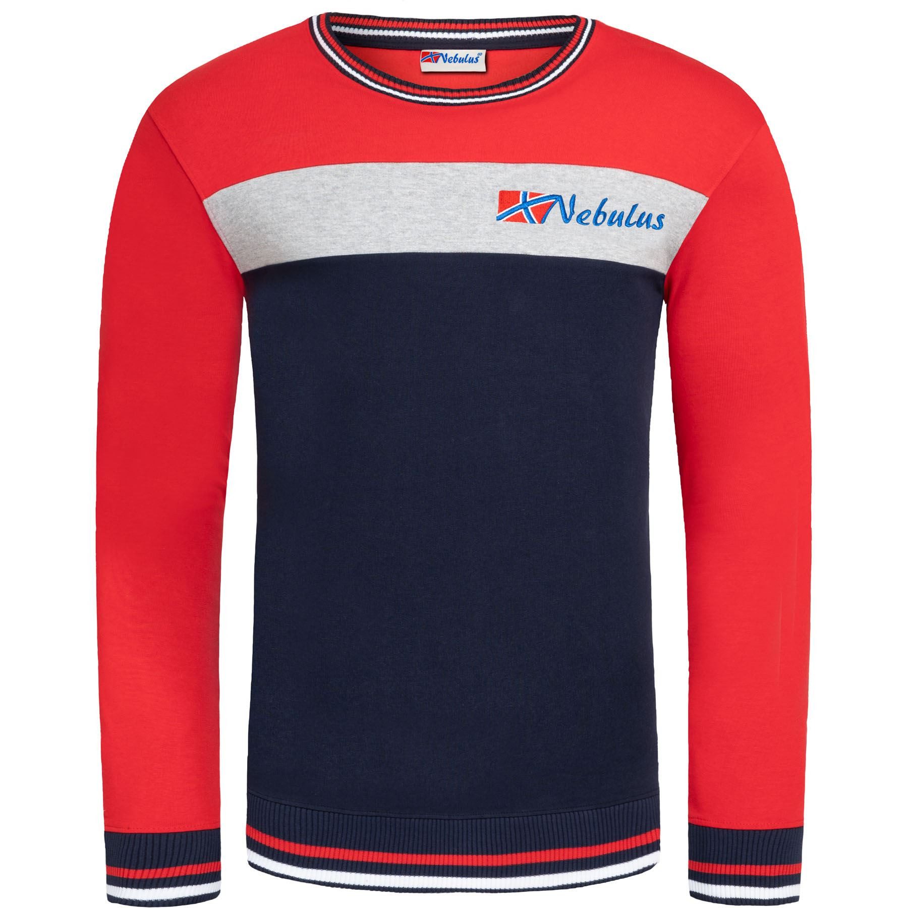Nebulus Sweatshirt PAUI, P5031 - Herren, rot-navy, XL