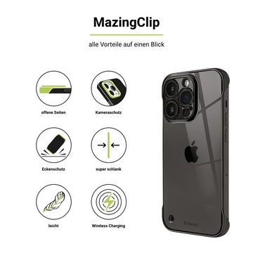 Artwizz Smartphone-Hülle Artwizz MazingClip - Ultra schlanke Design Schutzhülle in Metalloptik für iPhone 14 Pro, Space Black