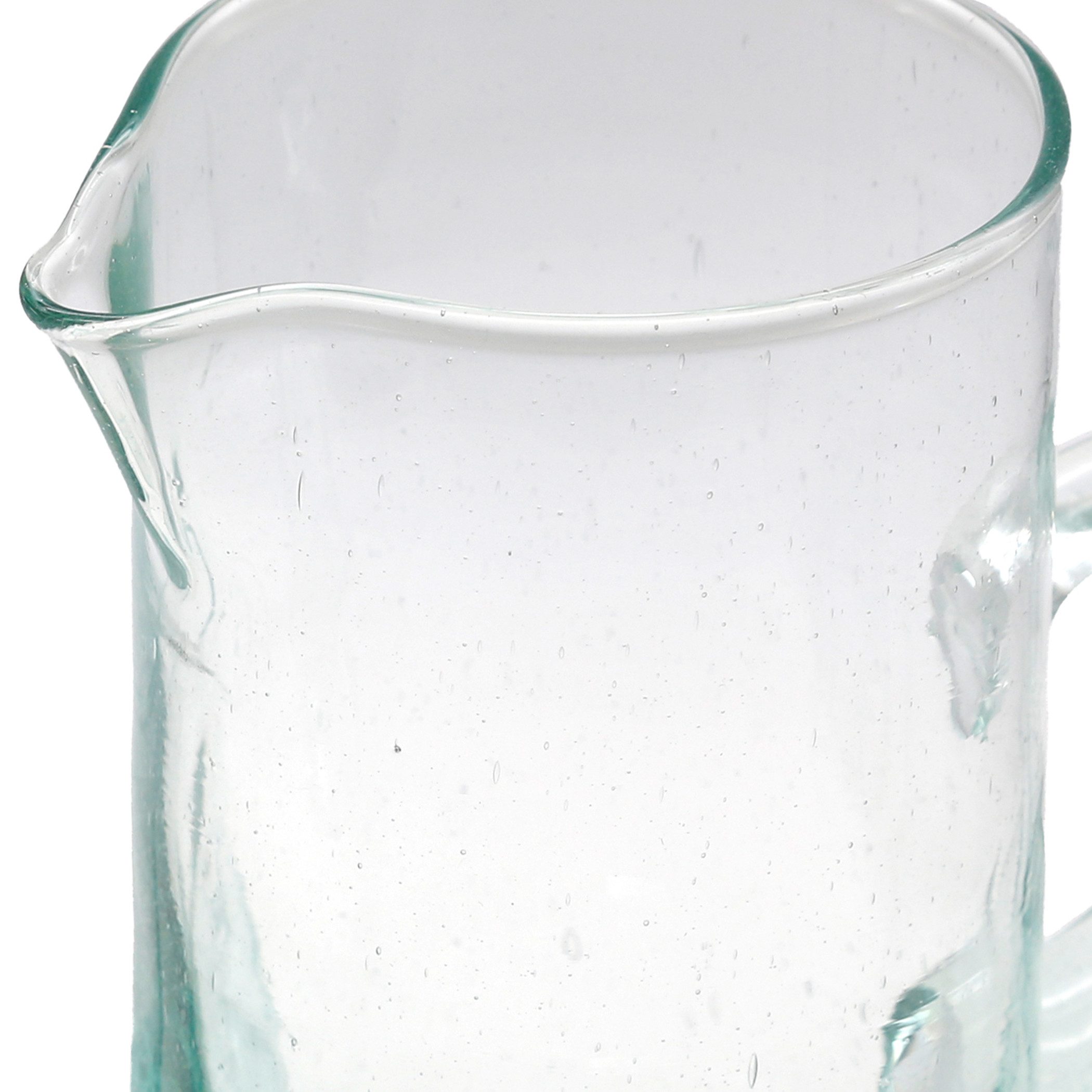 Casa Moro Wasserkaraffe Saftkaraffe 1 Liter Glas Wasser Karaffe mit Henkel transparent, Mundgeblasen aus aufbereitetem Glas - mit feinen Lufteinschlüssen – Bild 5 von 5