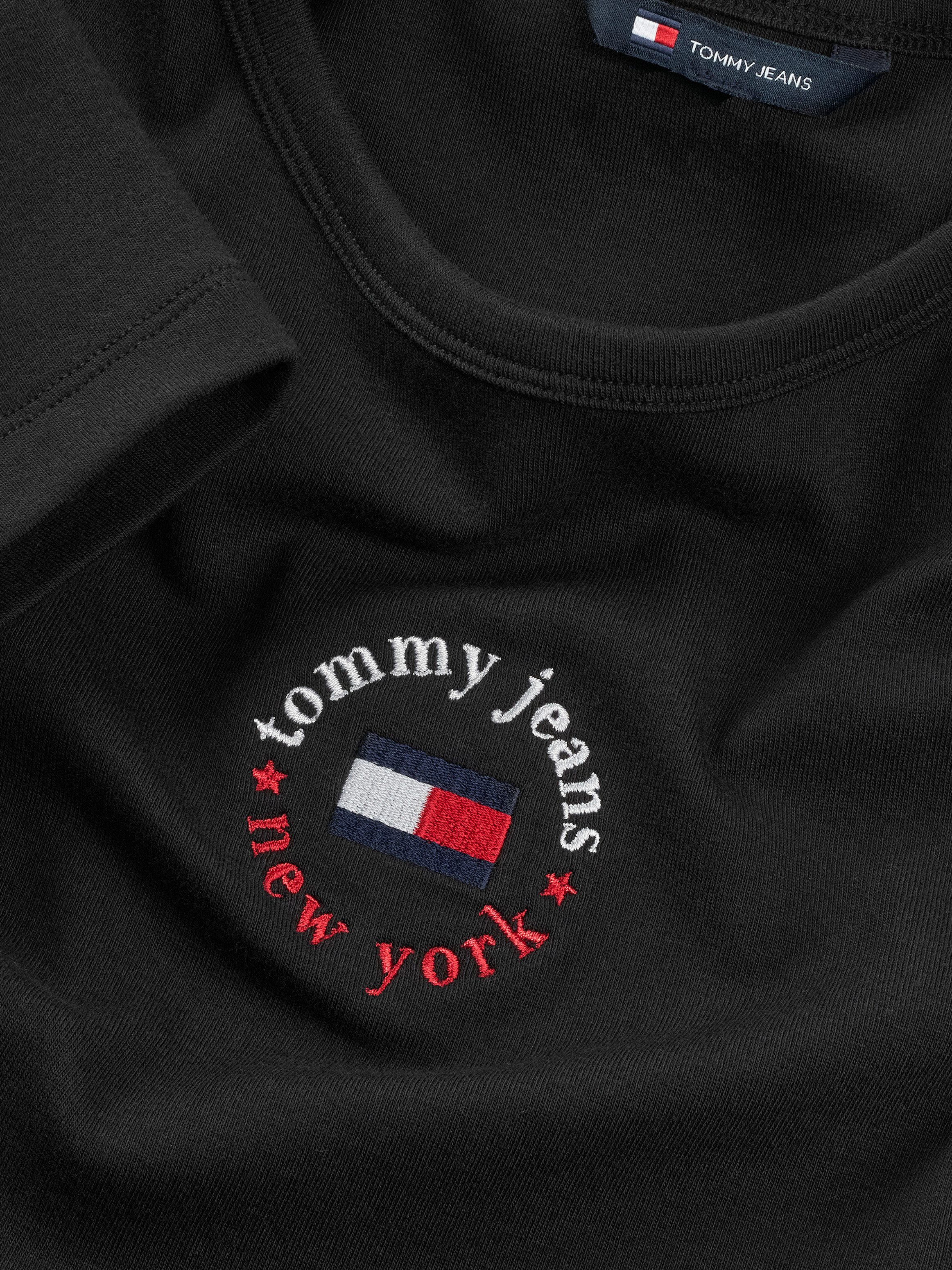 Tommy Jeans Jerseykleid TJW BODYCON LOGO 2 DRESS mit Logostickerei, mit Kurzarm, in Midi-Länge