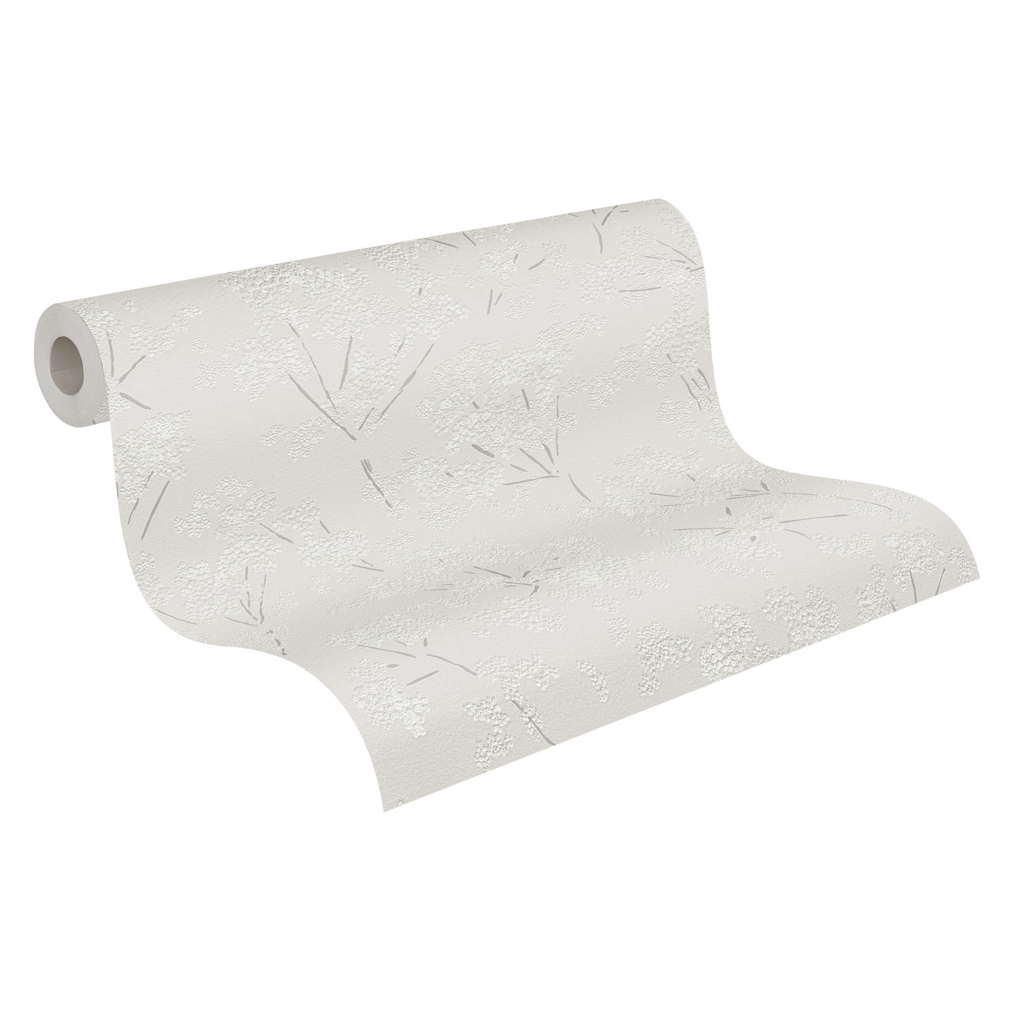 Bricoflor Blumentapete für Schlafzimmer Florale Tapete Beige Grau Weiß Asia günstig online kaufen
