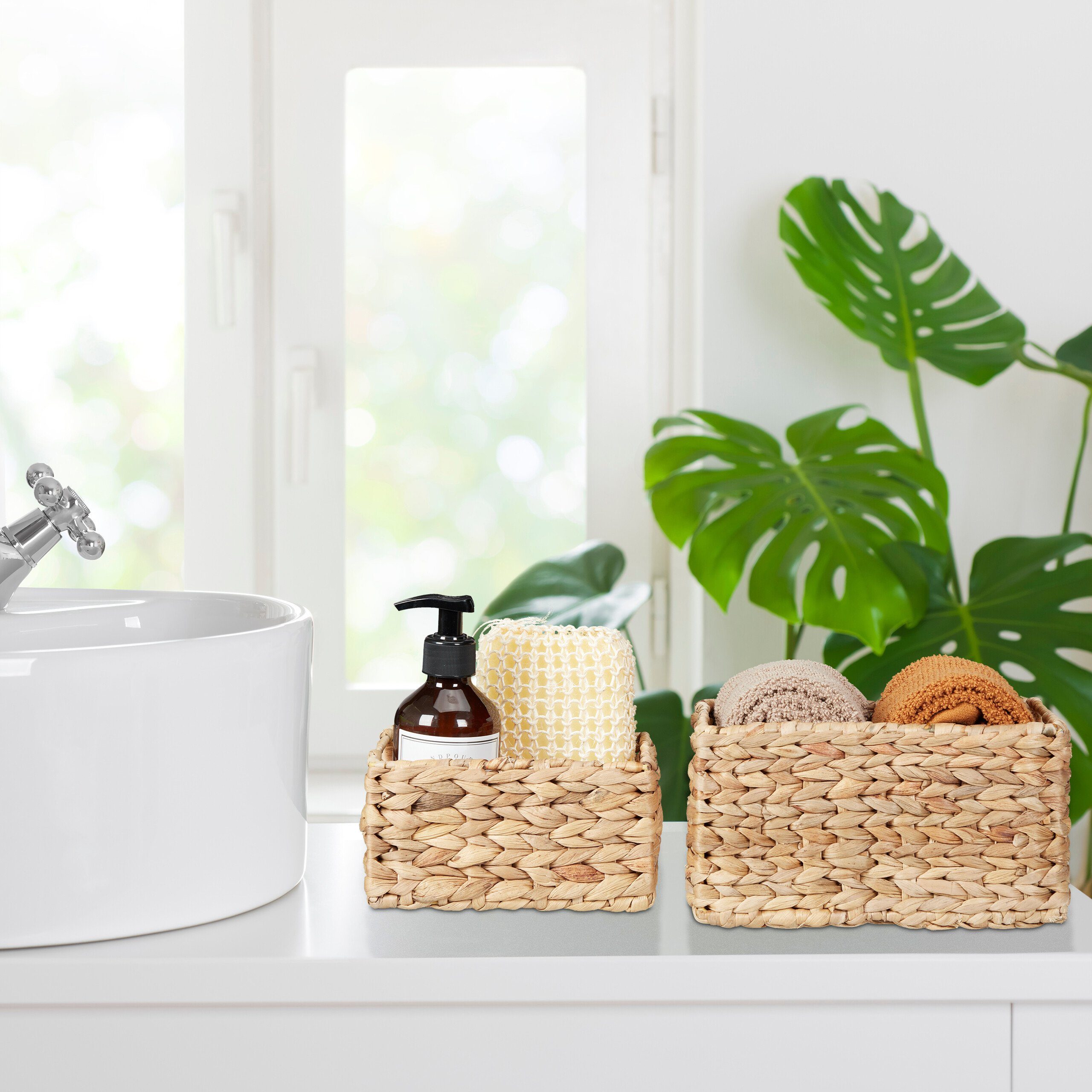 relaxdays Aufbewahrungskorb Set Wasserhyazinthe günstig online kaufen
