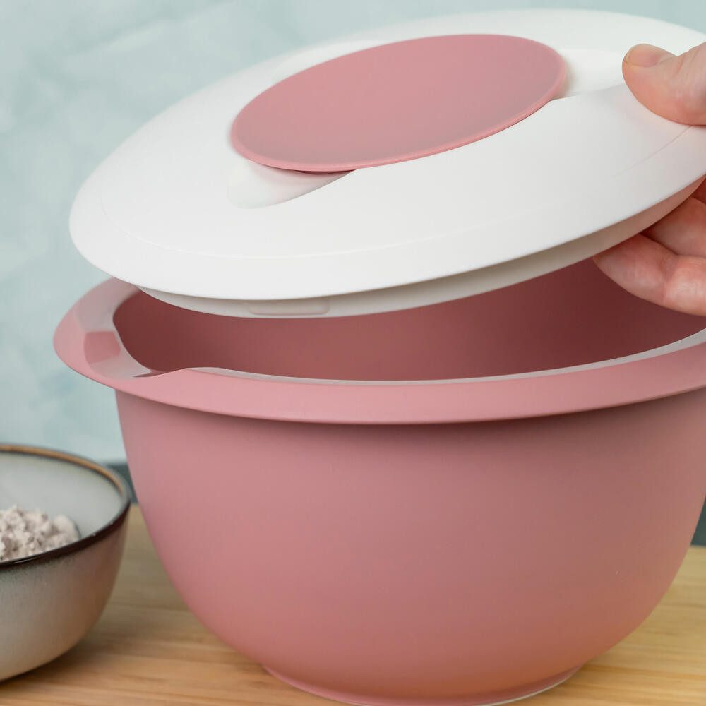 WESTMARK Rührschüssel Backset 3tlg., Rührschüssel 2,5 l + Quirltopf + Messkanne, rosa, Kunststoff (PP,PE,SAN), (Set), Set, spülmaschinengeeignet, Made in Germany, Rosa