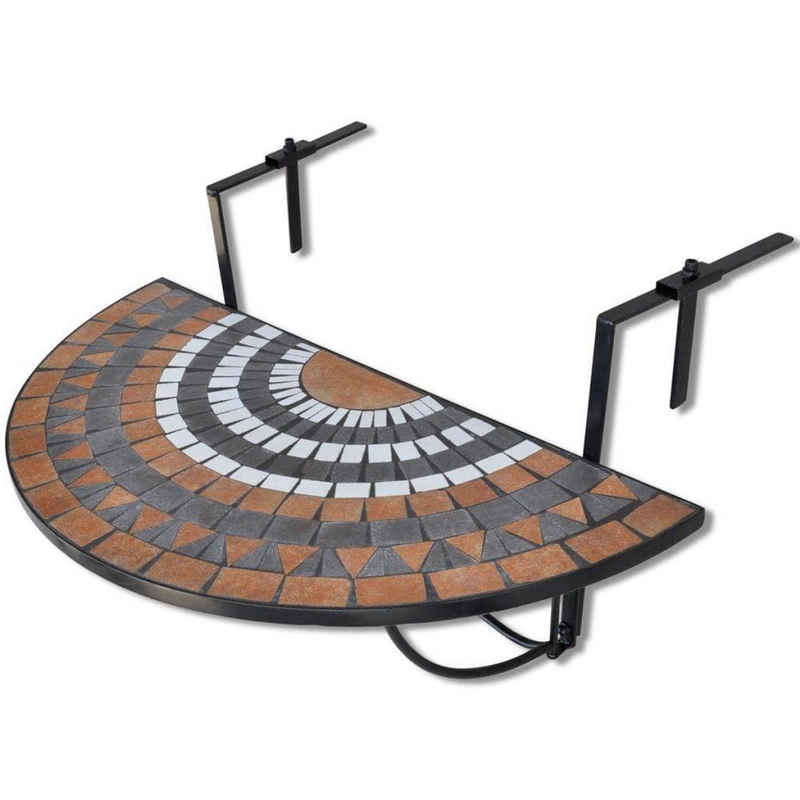 moebel-direkt-online Balkonhängetisch Bodo (1-St., 1 Tisch), Tischplatte aus Mosaikstücken in terracottafarben
