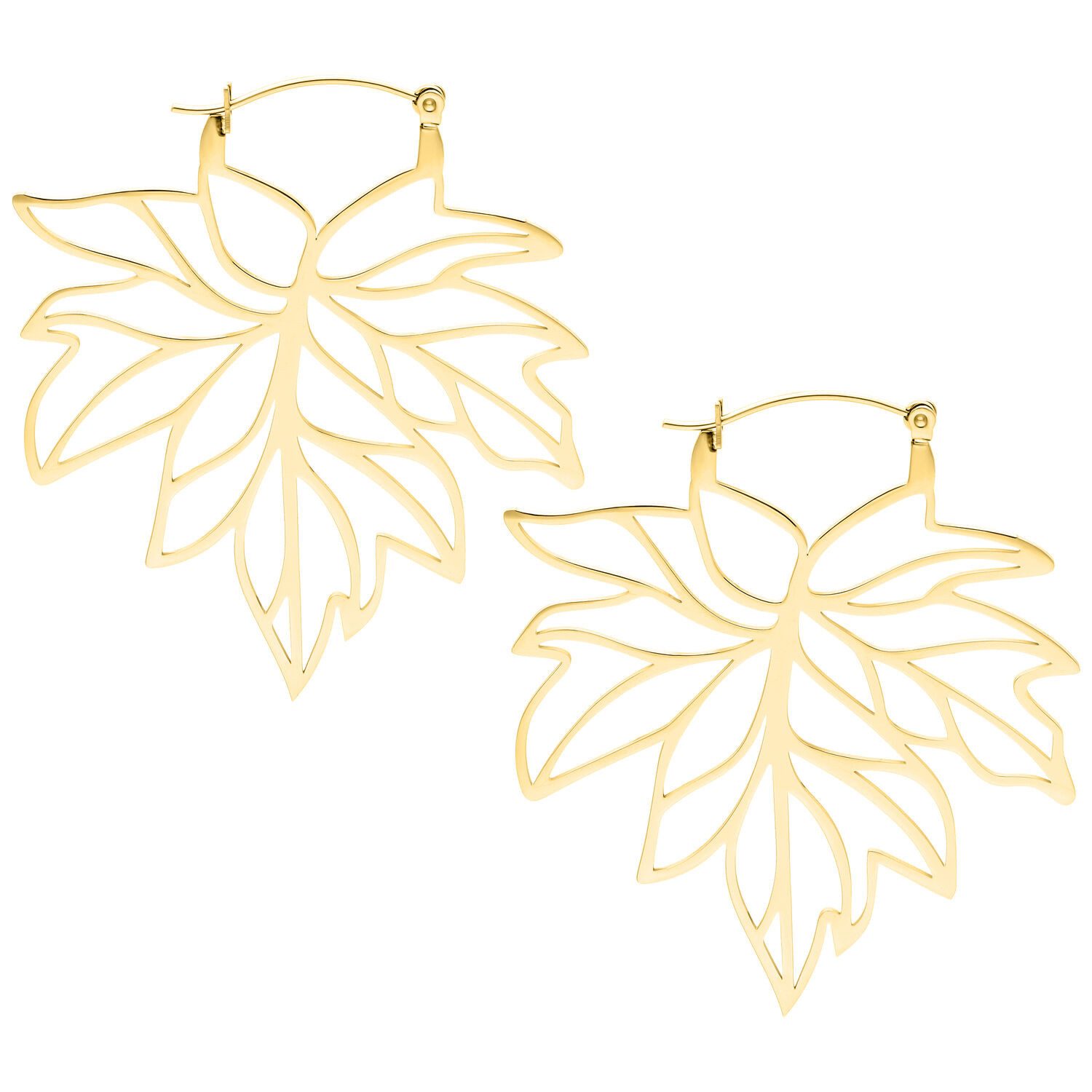 Wildcat Paar Серьги-кольца Autumn Leaf Hoops, Hochglanzpoliert,Wasserfest