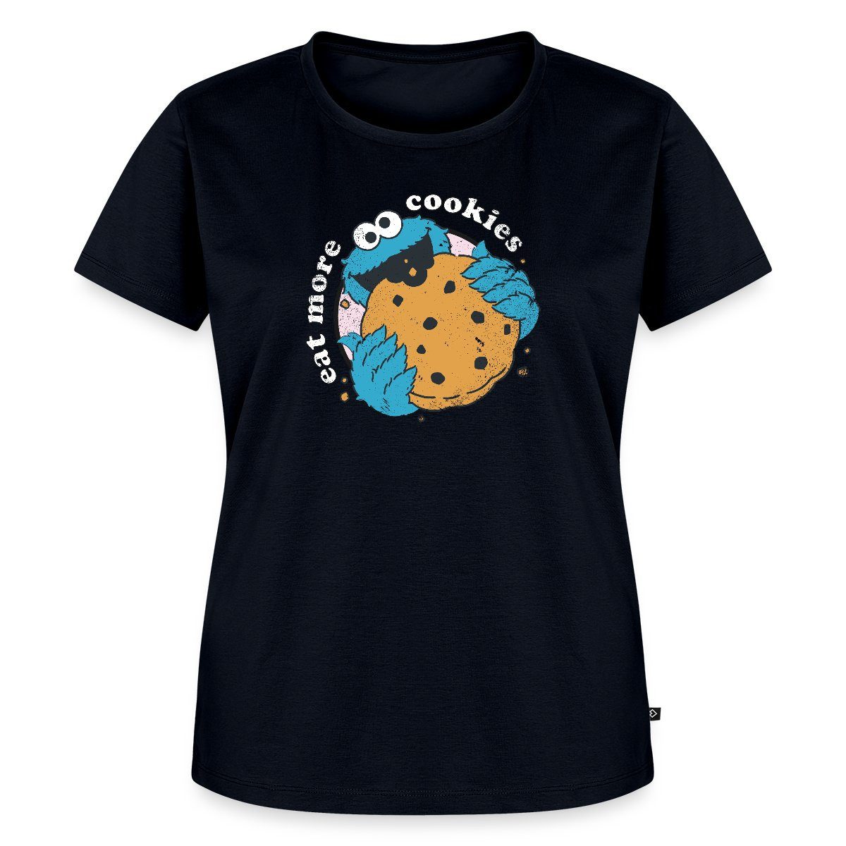 Spreadshirt T-Shirt Sesamstraße Krümelmonster Eat More Cookies Frauen Premium T-Shirt (1-tlg)