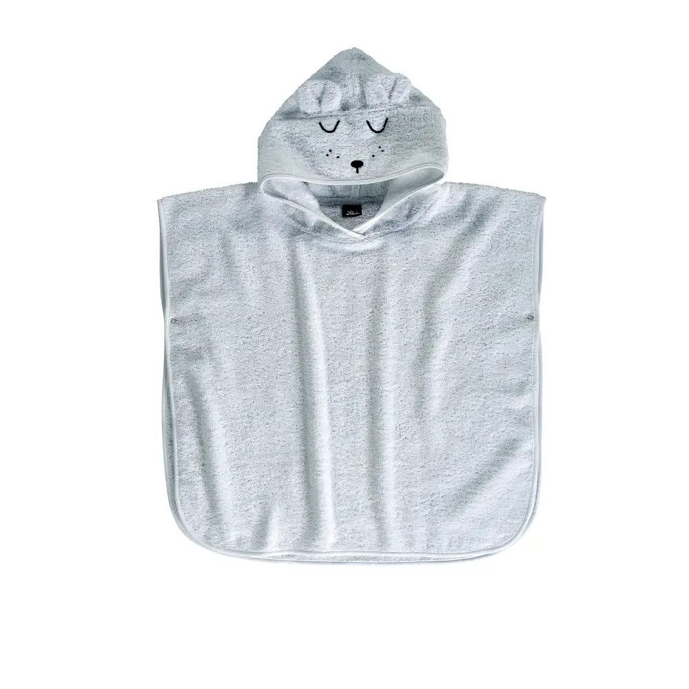 Alvi® Bademantel ALVI Bade-Poncho Faces blau 60x60