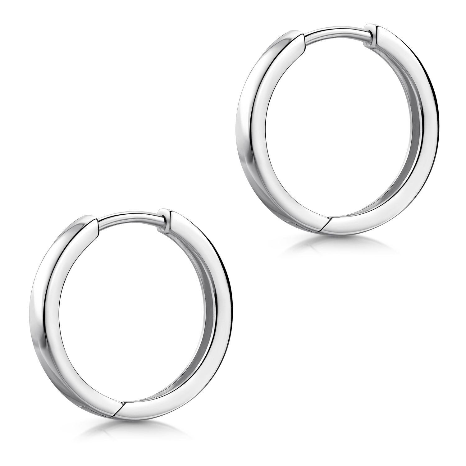 Materia Paar Creolen Silber Damen Herren klassisch Ø12mm SO-424, 925 Sterling Silber