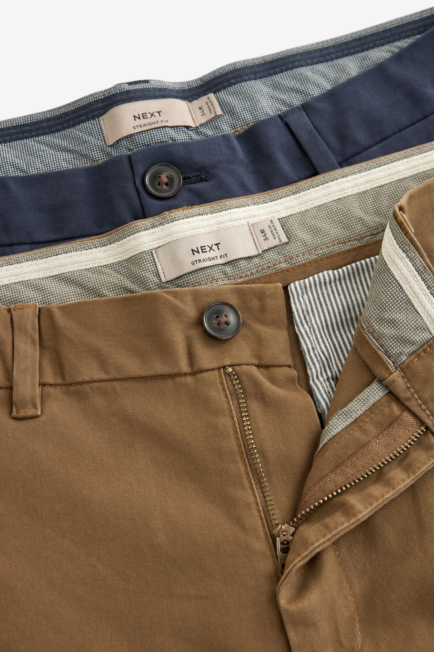 Next Chinohose Straight Fit Chinohose mit Stretch im 2er-Pack (2-tlg)