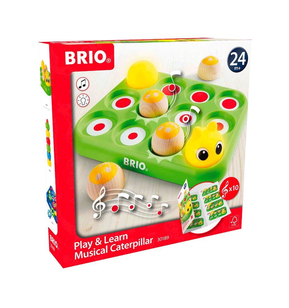 BRIO® Spielzeug-Musikinstrument Brio Kleinkindwelt Holz Musikinstrument Musikspiel Raupe 5 Teile 30189