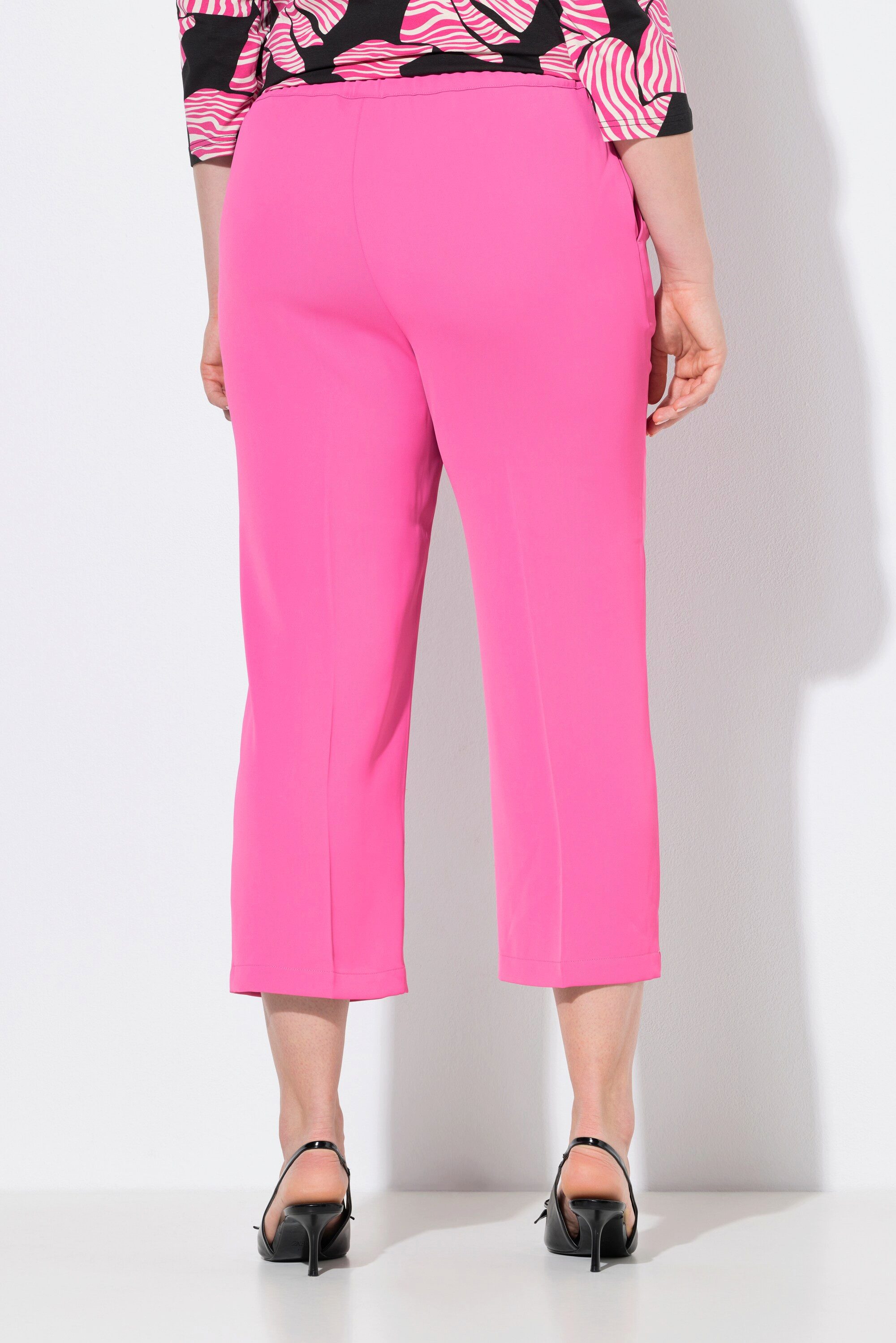 Ulla Popken Schlupfhose 7/8-Hose Bügelfalten Elastikbund
