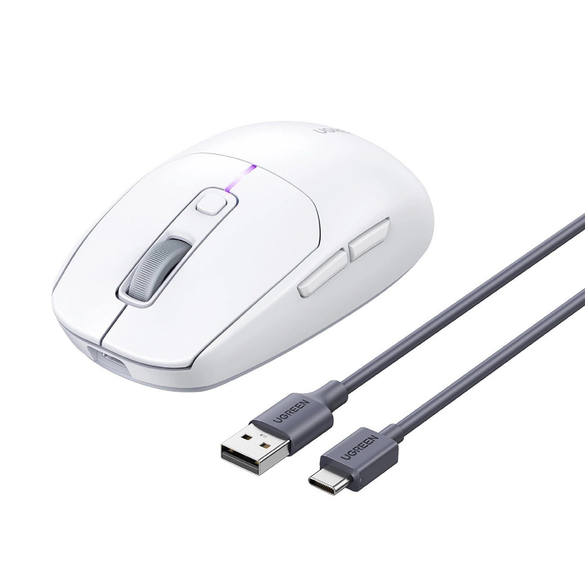 UGREEN MU103 Lightweight Wireless Gaming-Maus (kabelgebunden, Bluetooth, 2400 dpi, 2,4 GHz / Bluetooth 5.0 / 5000 dpi)