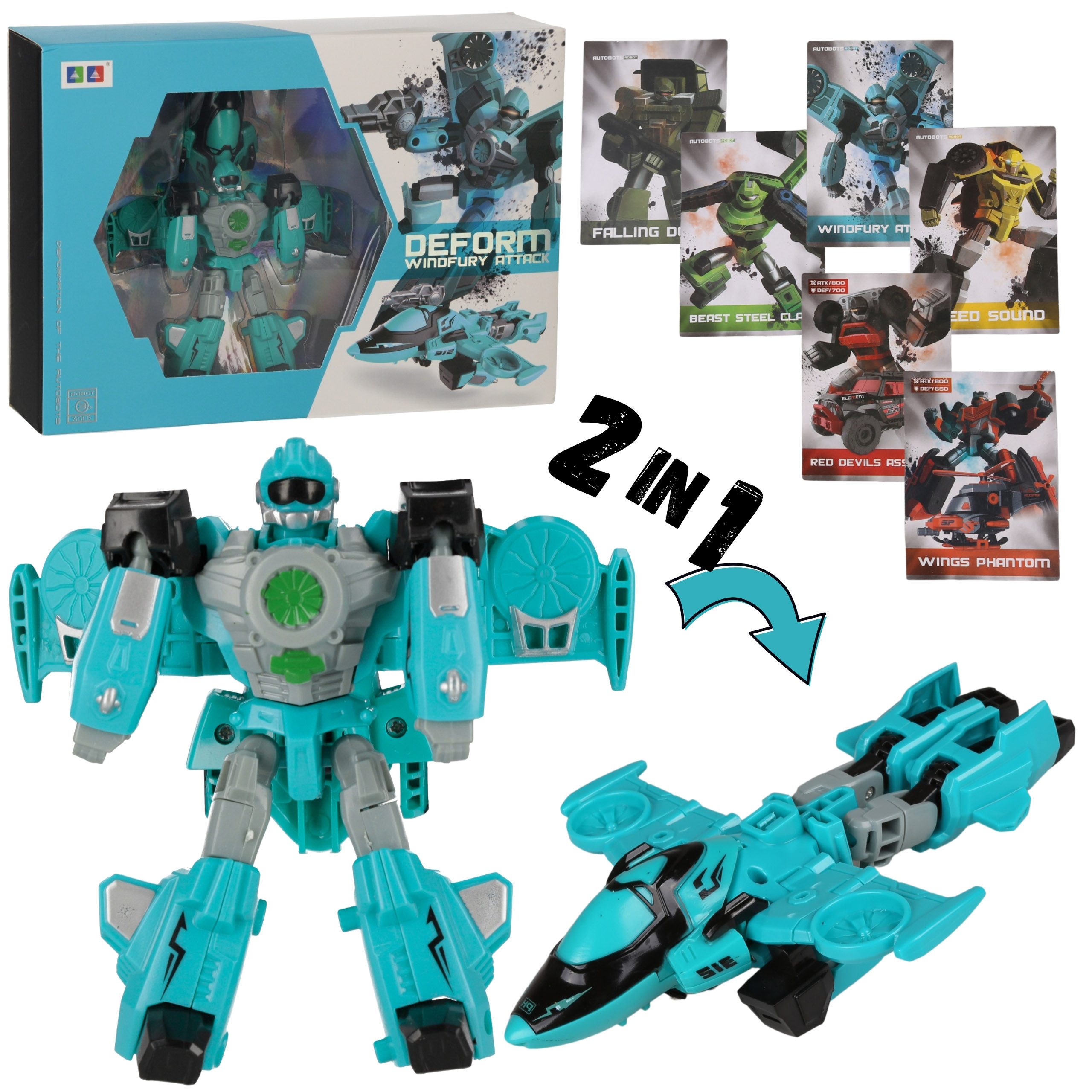 Sarcia.eu Lernroboter 2-in-1 Roboter + Karten, Jet-Spielzeug für Kinder ab 3