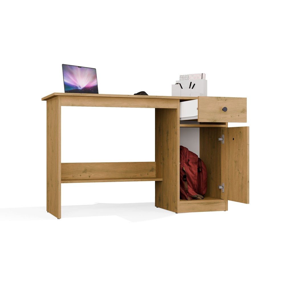 Raumhirsch Furniture Schreibtisch Computertisch, Bürotisch, Lerntisch, Arbeitstisch (Maße 120 x 45 x 75 (H) cm, Schublade, Schrank), Rollenführungen, Ergonomisc – Bild 4 von 5