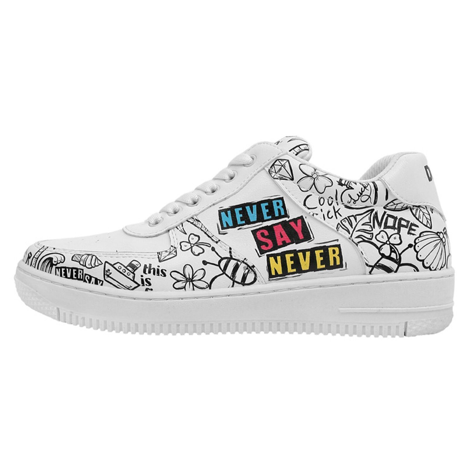DOGO Dice Low-Top Sneaker Daisy Stripes Damen Sneaker, Dice Low-Top Sneaker Handgefertigt