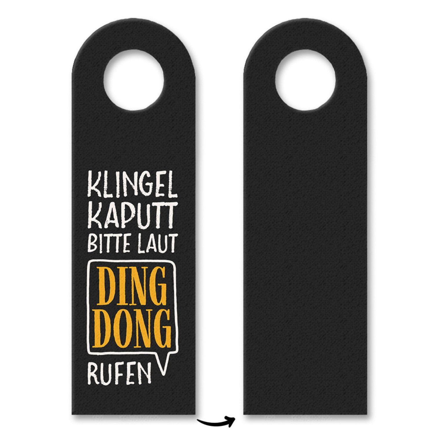 Dekohänger Klingel kaputt bitte laut Ding Dong rufen Türhänger in gelb Haustüre