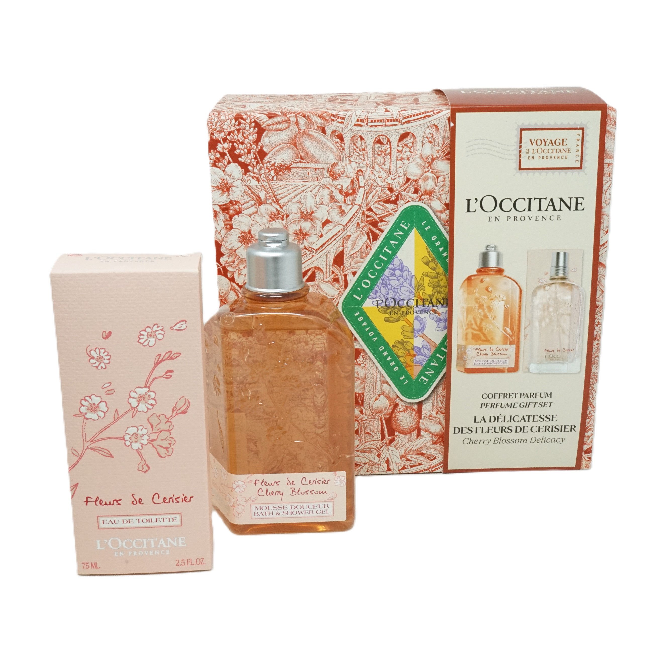 Hautreinigungs-Set L'Occitane Fleurs de Cerisier Cherry Blossom Duschgel 250 ml