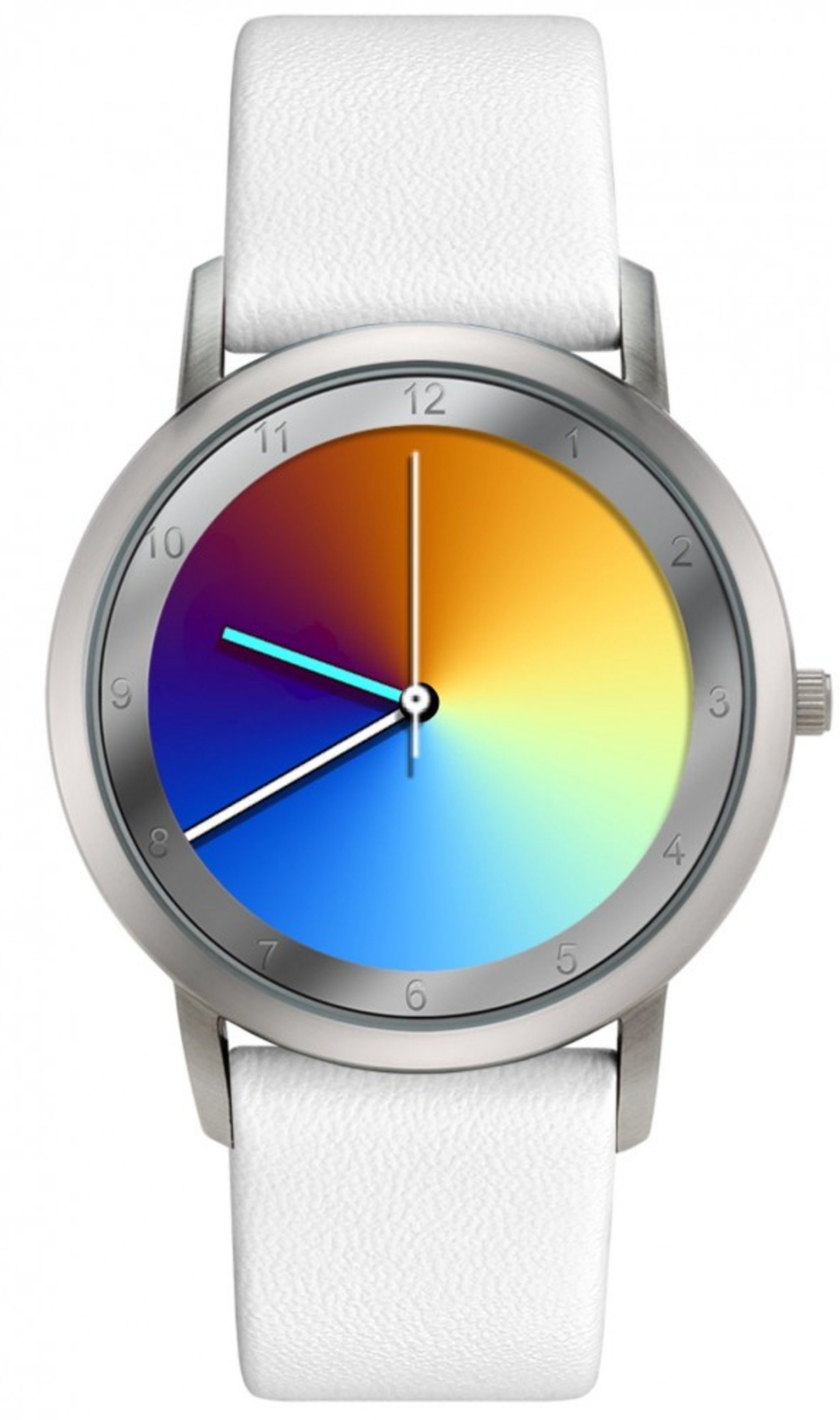 gamma weißes Rainbow Quarzuhr Avantgardia Watch Leder