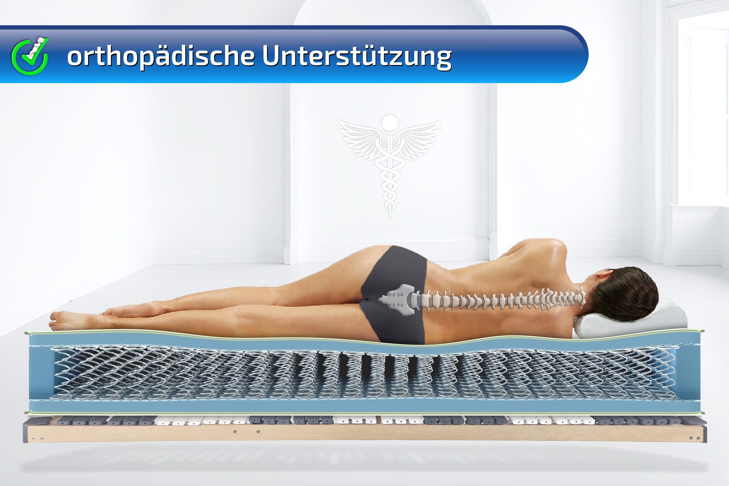 Federkernmatratze Smaragd XXL H5 Extra FEST bis 250 Kg belastbar, Matratzen Perfekt, 27 cm hoch, (Größen 90x200, 140x200 und alle Größen, offener Spezial Bonell Federkern), Bandscheibengerechte Matratzenkern