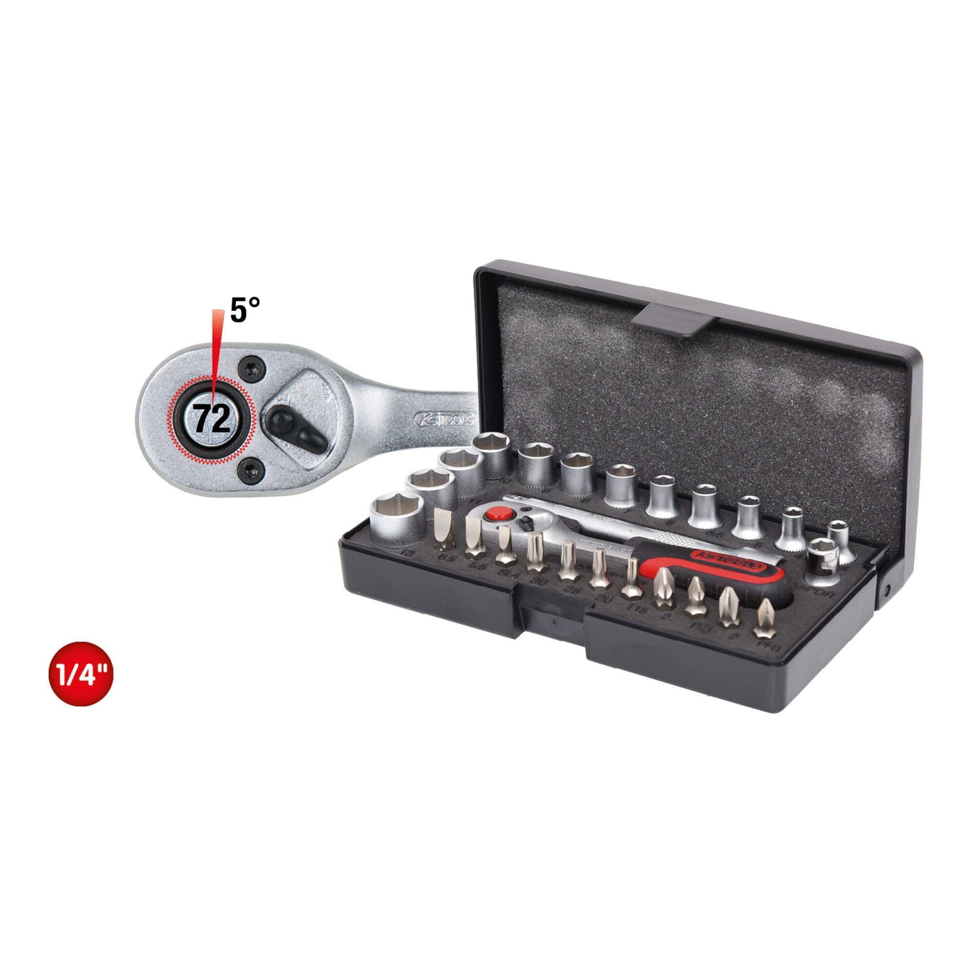 KS Tools Steckschlüssel KS Tools 1/4" Steckschlüssel-Satz, 26-teilig