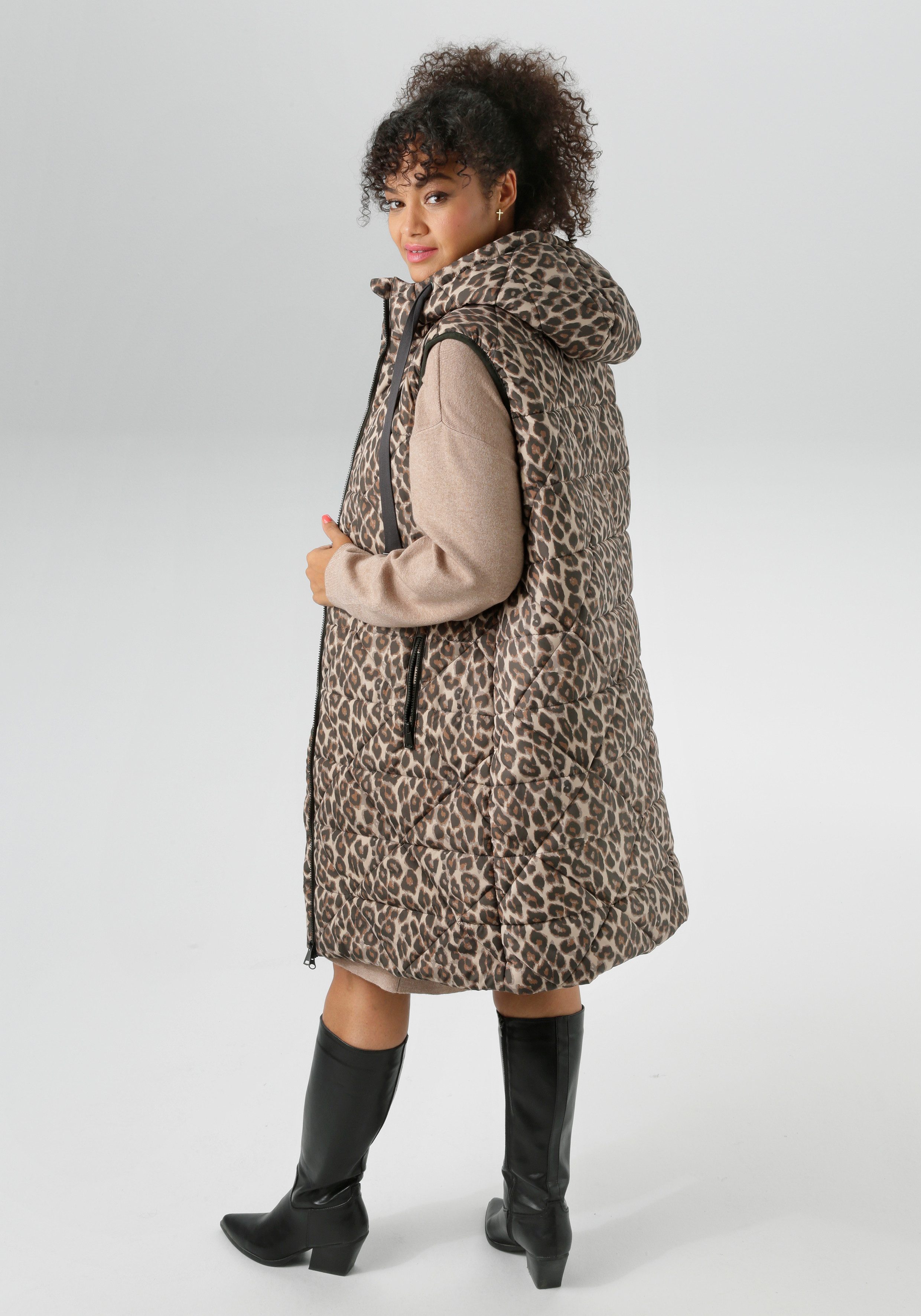 Aniston PLUS Steppweste im aktuellen Leoprint - NEUE KOLLEKTION