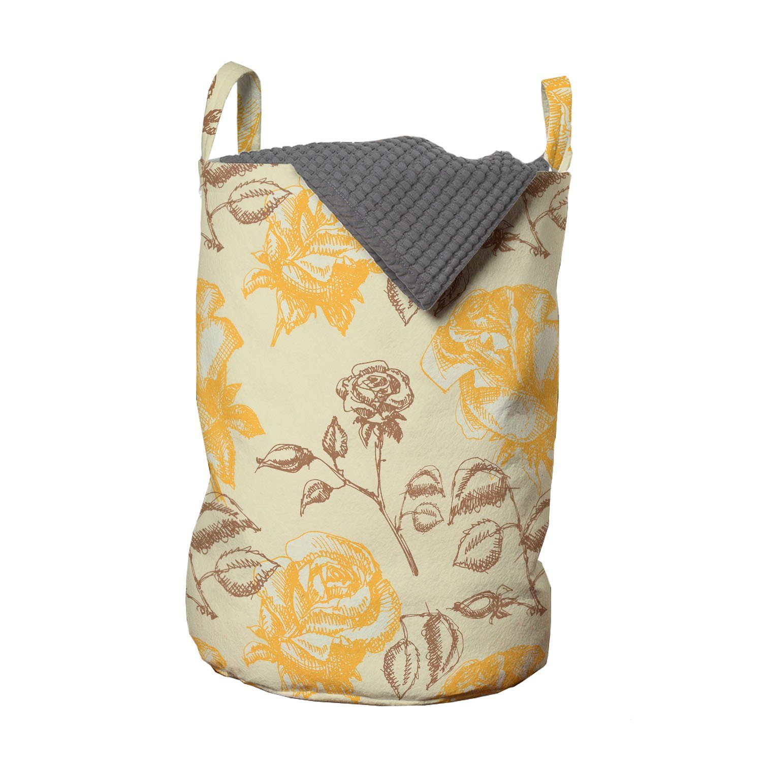 Kordelzugverschluss Wäschesäckchen Waschsalons, für Vintage Liebes-Blumen-Theme Abakuhaus Wäschekorb Griffen mit Blumen