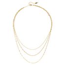 LASCANA Collier 3- reihige Halskette, Hochwertige und zarte Kette mit Goldbeschichtung