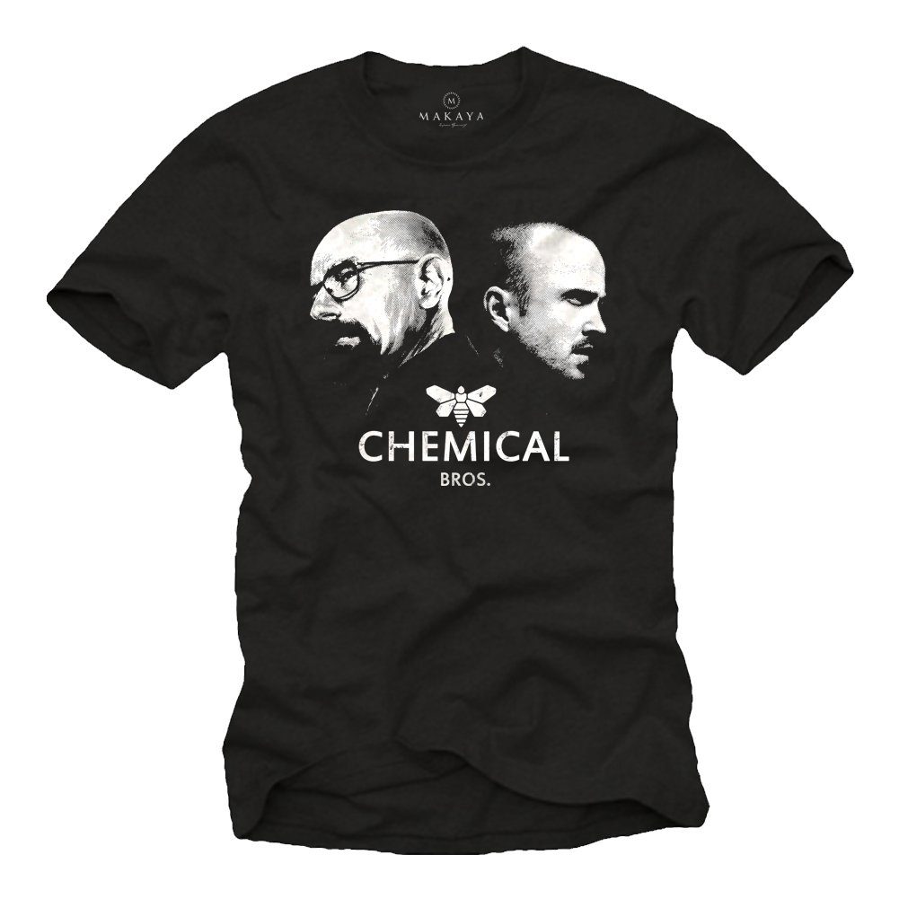 Print-Shirt Bad Chemical Bros. Heisenberg T-Shirt Herren Männer