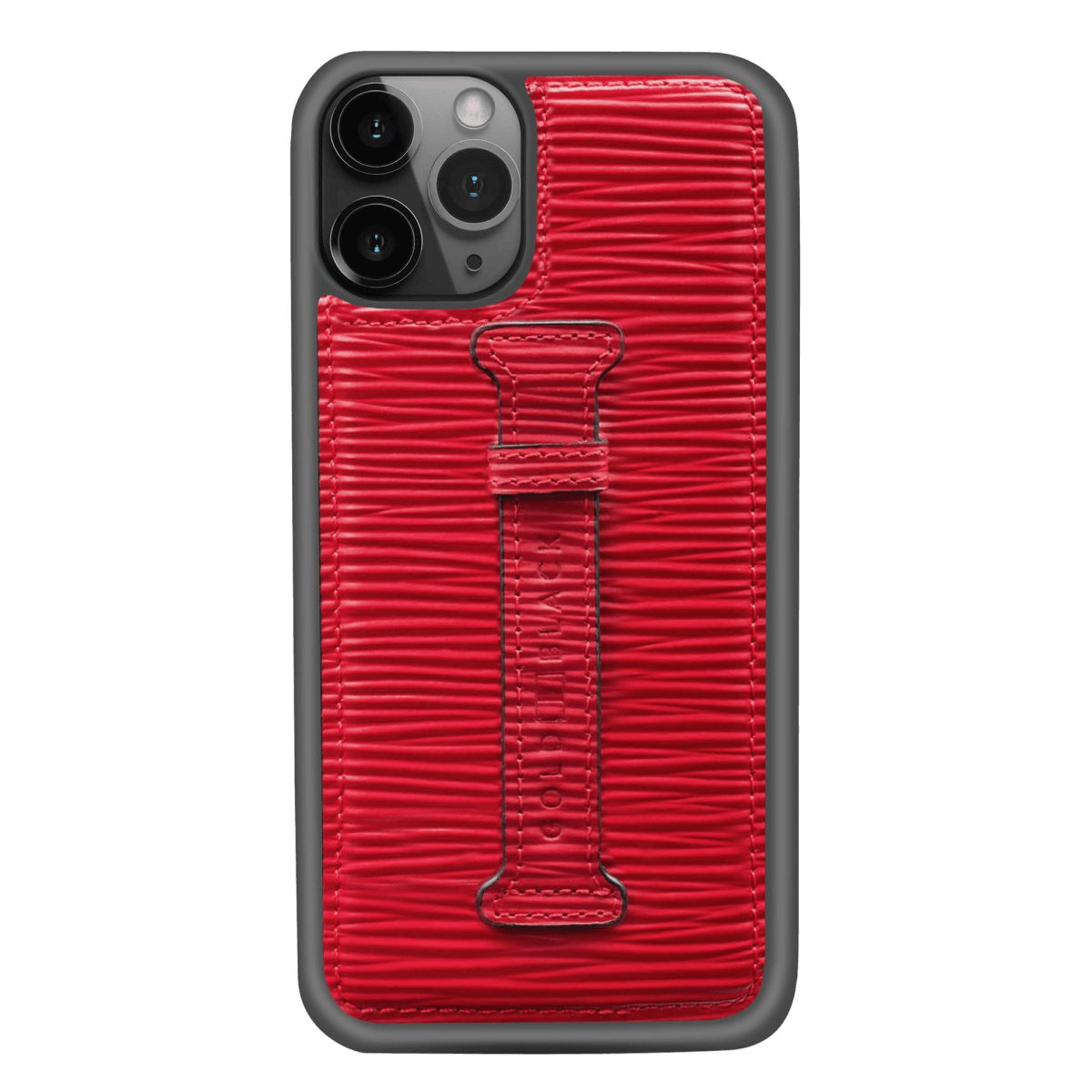 GOLDBLACK Handyhülle GOLDBLACK iPHONE 11 PRO LEDERHÜLLE MIT FINGERSCHLAUFE UNICO-Prägung