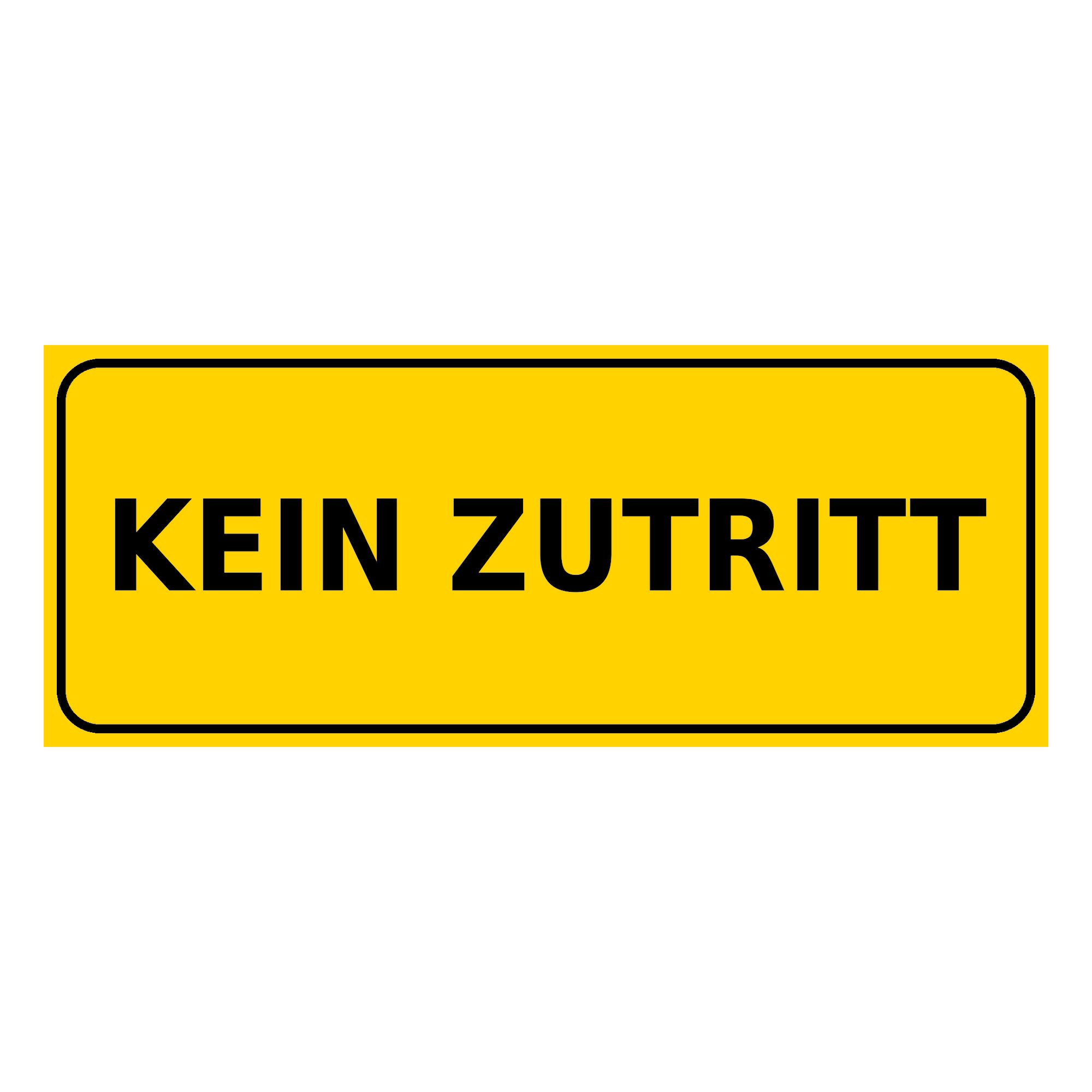 Nomiro Hinweisschild NOMIRO Türschild Hinweisschild Kein Zutritt 15x6 cm - Kunststoff gelb, (1 St), selbstklebend, lasergraviert